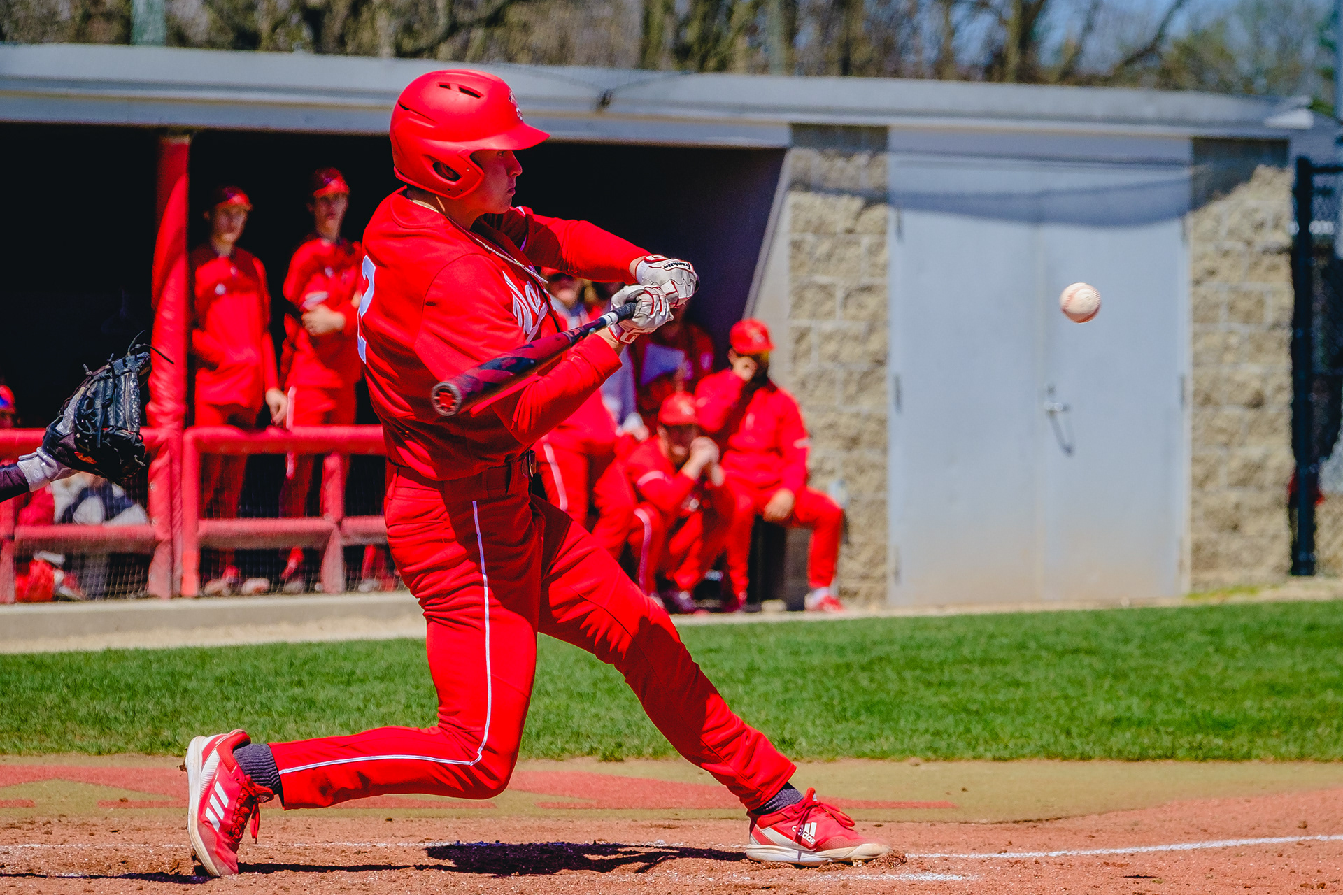 CRAWFORDSVILLE, IN - April 16, 2022 - Infielder Nick Logan #2 The Wabash Little Giants during the game between the Wooster Fighting Scots and the Wabash Little Giants at the Goodrich Ballpark in Crawfordsville, IN.