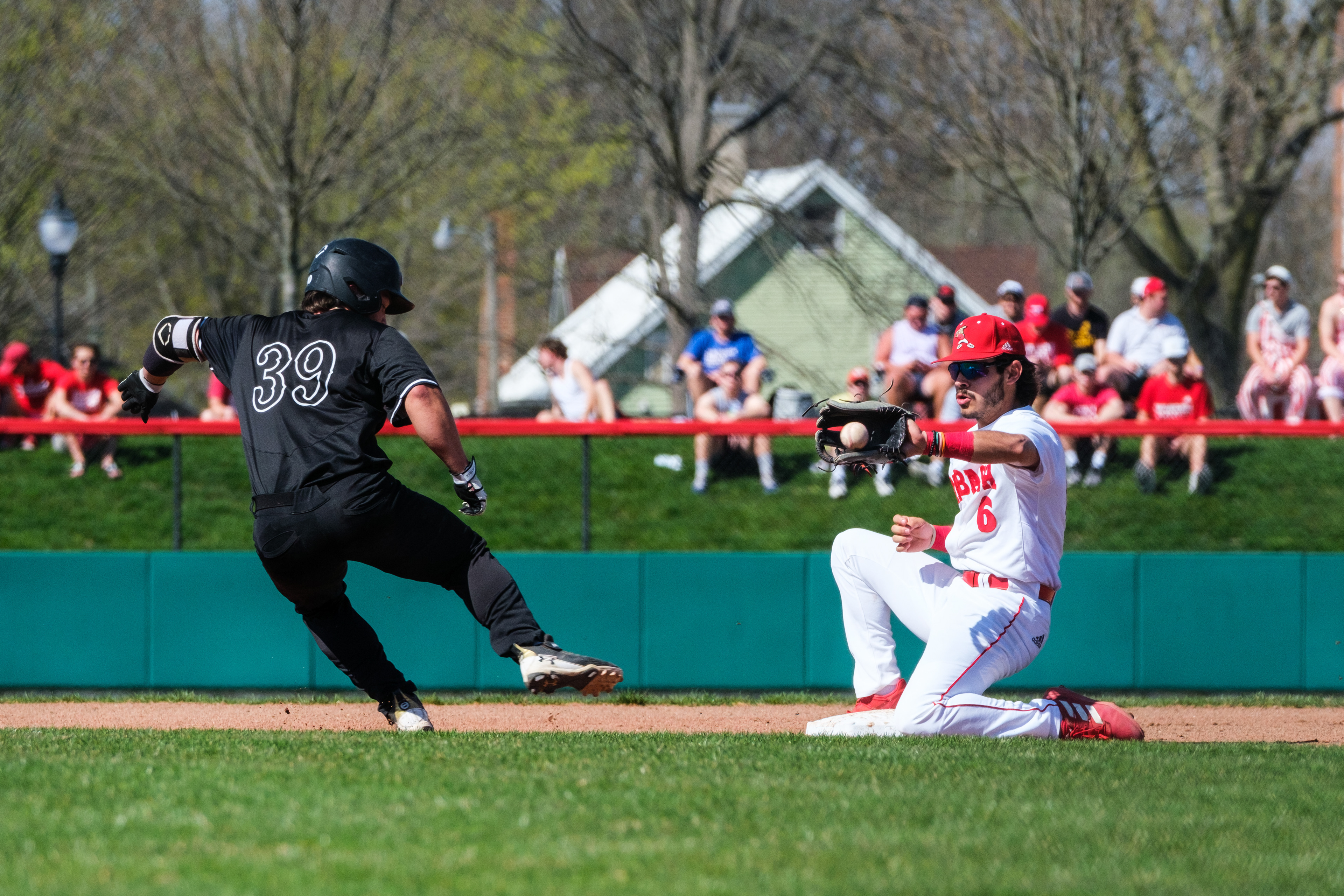 CRAWFORDSVILLE, IN – 04.11.2023 – Infielder Michael Galanos #6 of the Wabash Little Giants during the game against the Anderson Ravens and the Wabash Little Giants at Goodrich Ballpark in Crawfordsville, IN. 
