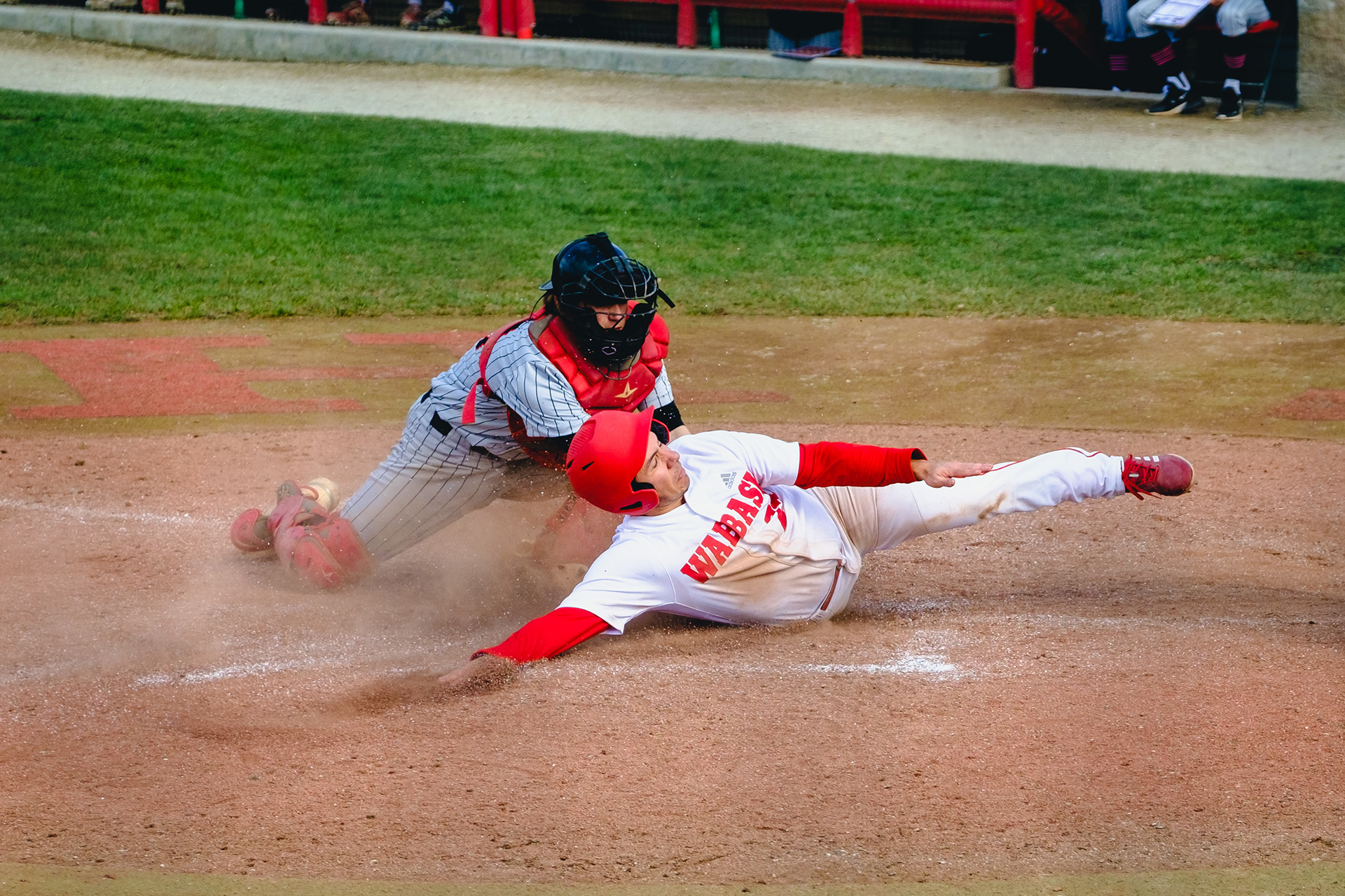 CRAWFORDSVILLE, IN - April 19, 2022 - Infielder Felix Valero #24 The Wabash Little Giants during the game between the Ohio Wesleyan Battling Bishops and the Wabash Little Giants at the Goodrich Ballpark in Crawfordsville, IN.