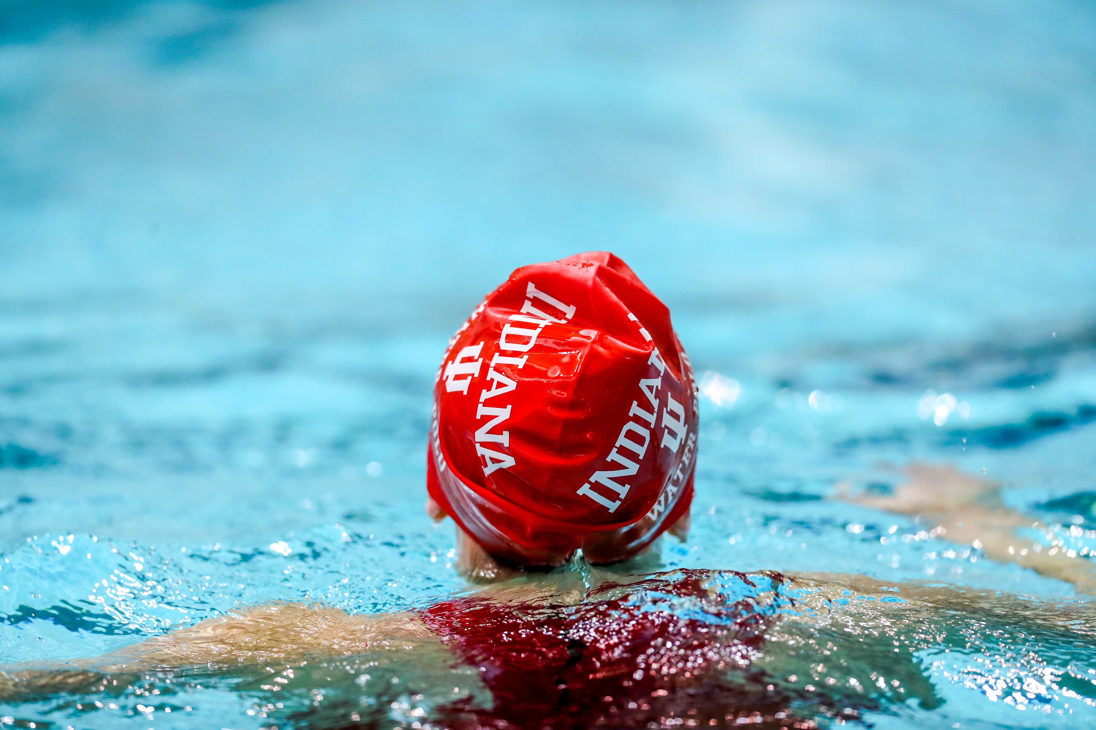 BLOOMINGTON, IN - April 13, 2021 - during the game against the UCLA Bruins and the Indiana Hoosiers at Counsilman-Billingsley Aquatic Center in Bloomington, IN. 