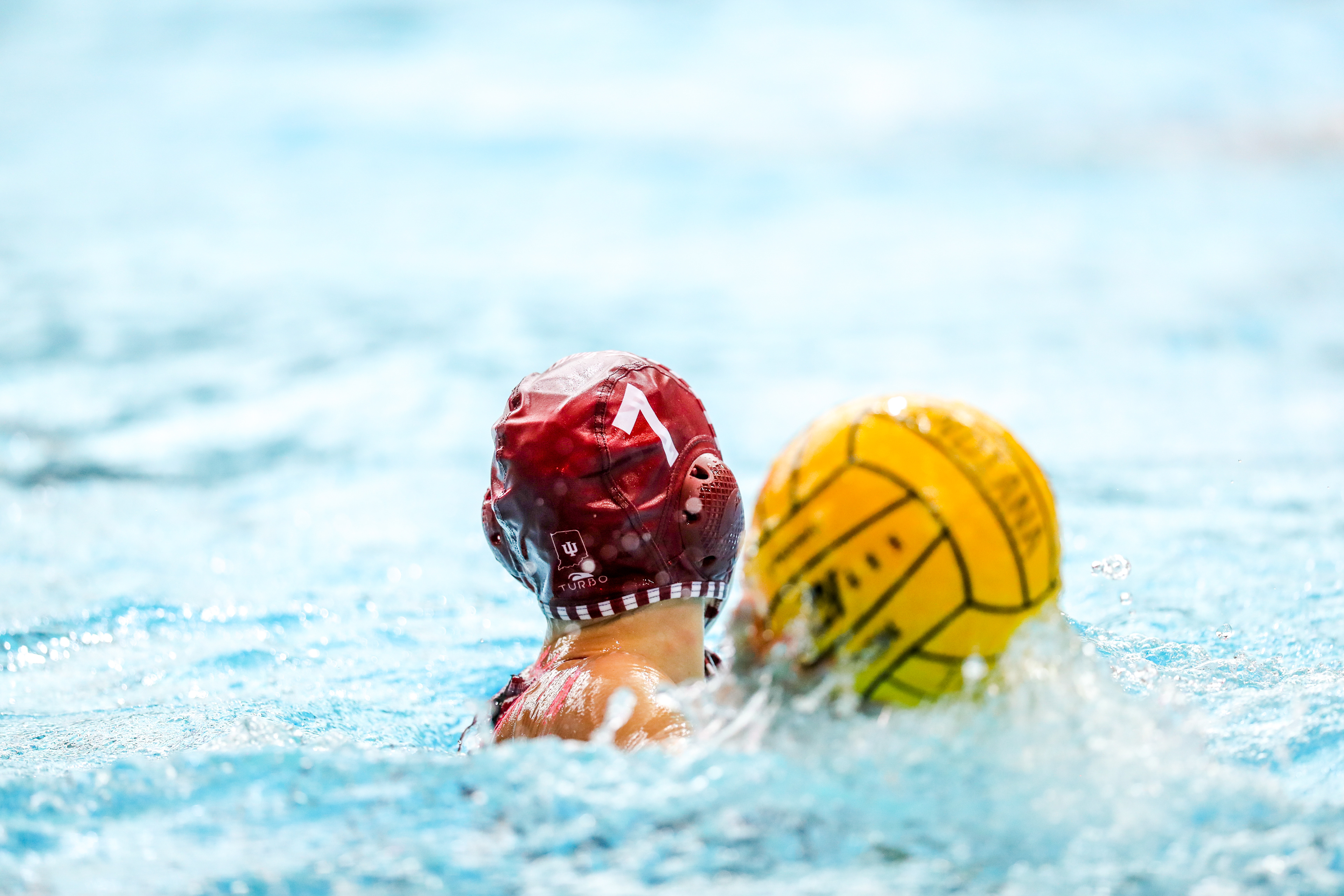 BLOOMINGTON, IN - April 13, 2021 - utility Katherine Hawkins #7 of the Indiana Hoosiers during the game against the UCLA Bruins and the Indiana Hoosiers at Counsilman-Billingsley Aquatic Center in Bloomington, IN. 