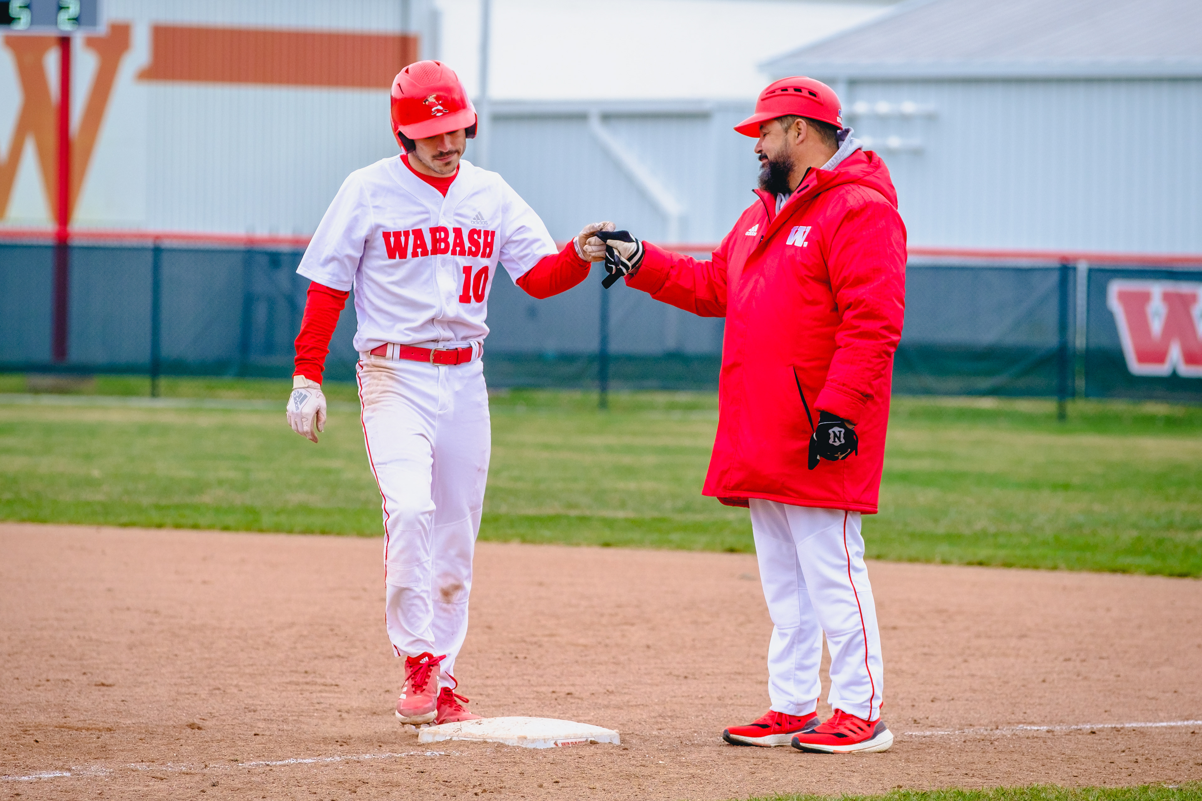 CRAWFORDSVILLE, IN - April 02, 2022 - Infielder Austin Simmers #10 The Wabash Little Giants during the game between the Allegheny Gators and the Wabash Little Giants at the Goodrich Ballpark in Crawfordsville, IN.