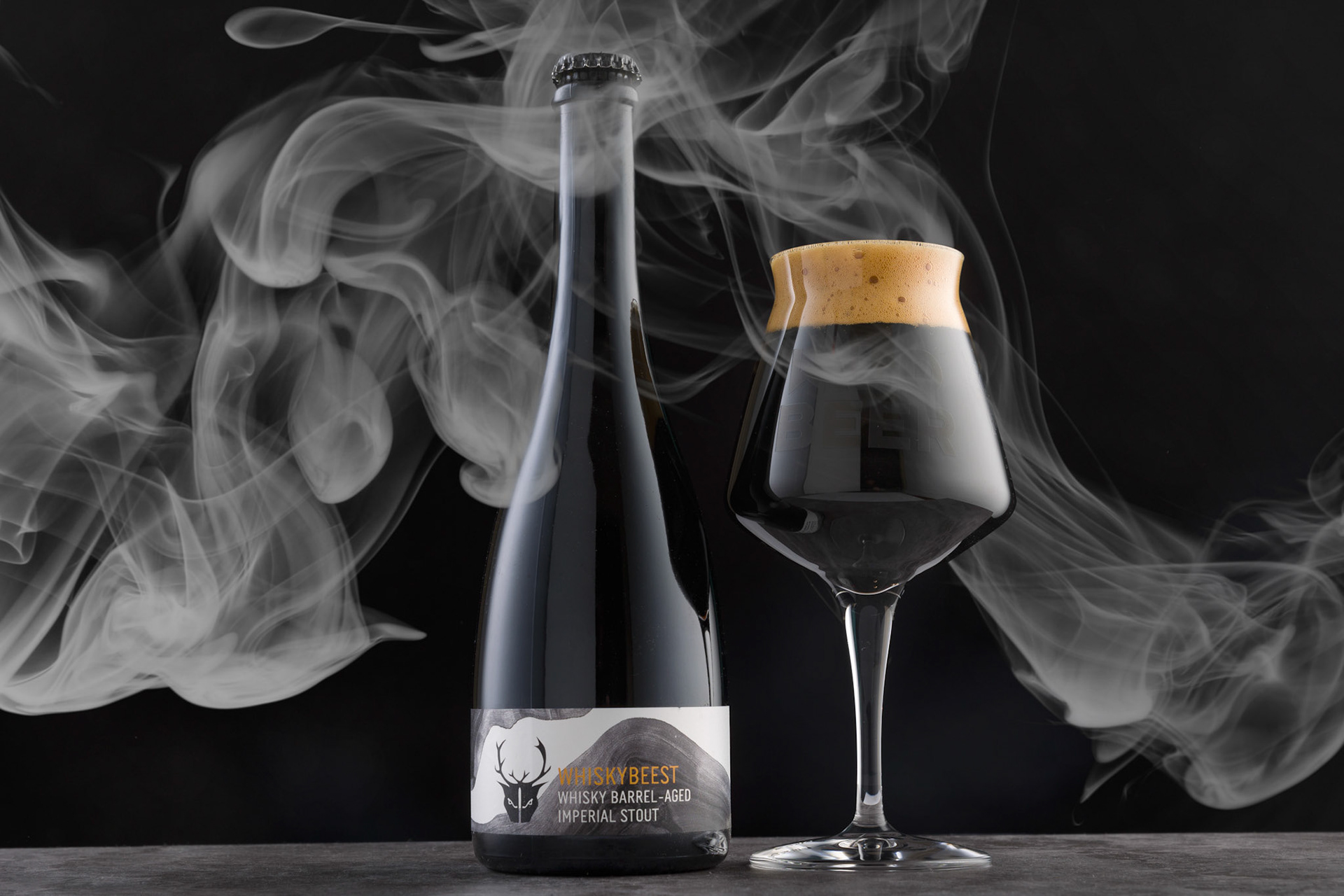  craft beer bottles and liquid