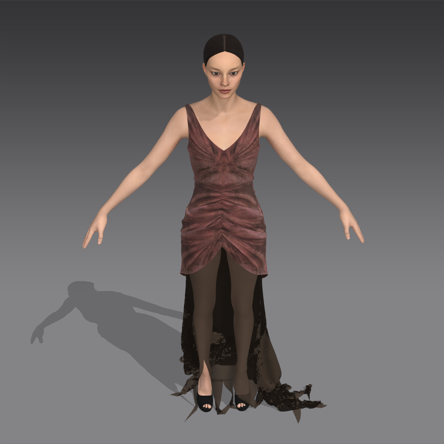 adding the bottom dress and train