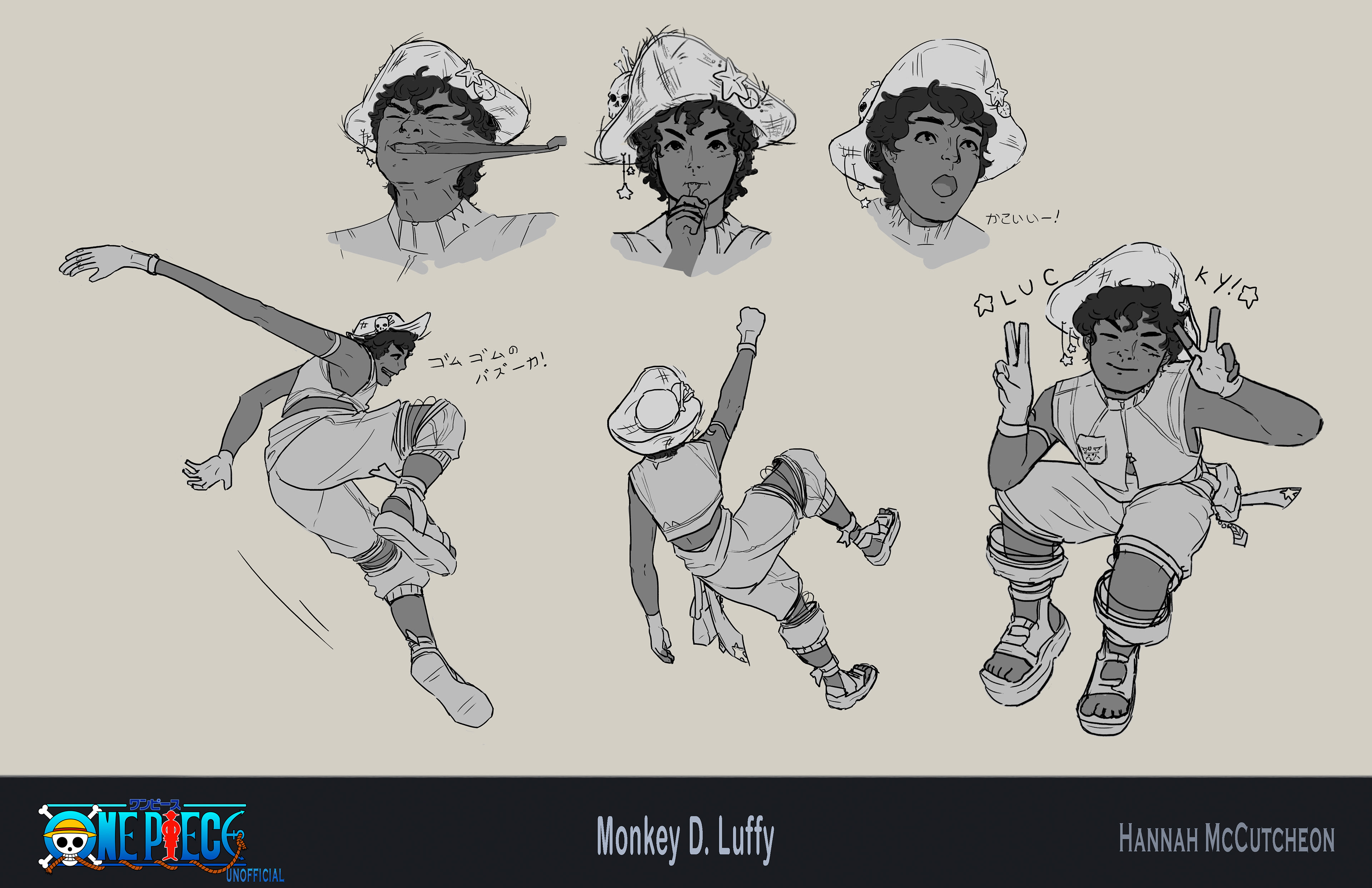 luffy poses & expressions
