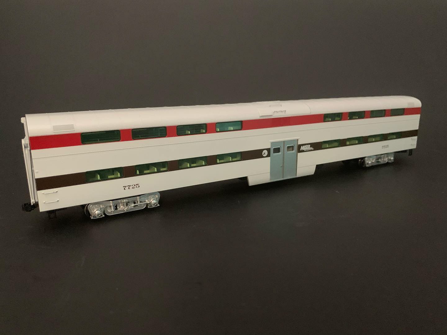 Custom Painted Kato HO Scale RTA Bi Level - Painted from a CNW car.