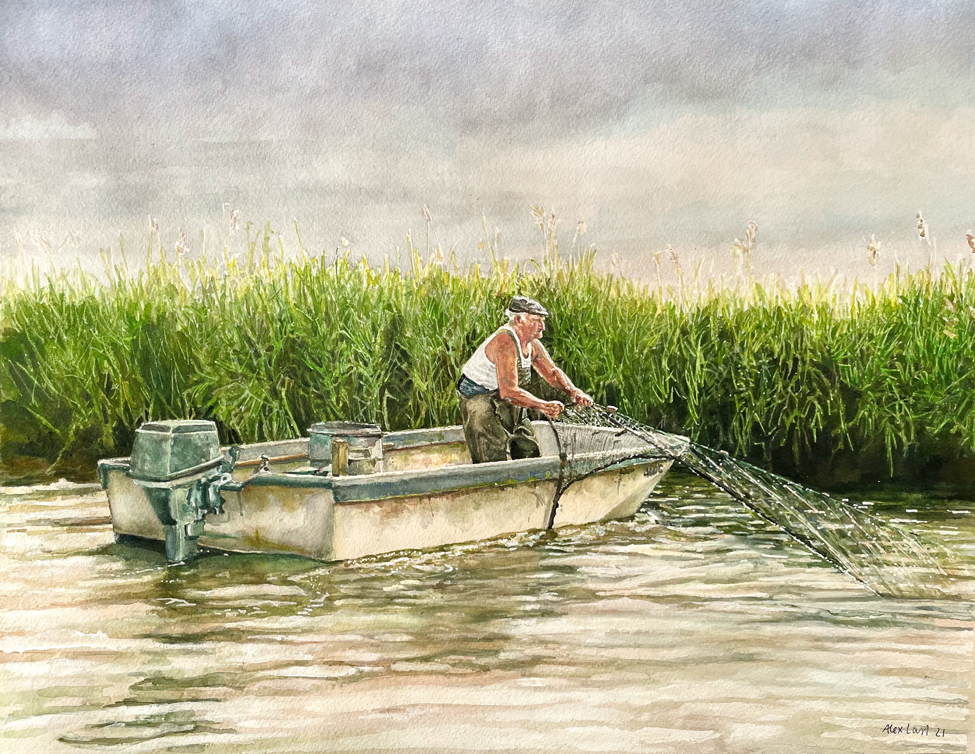 Eel Man at Dawn, River Bure