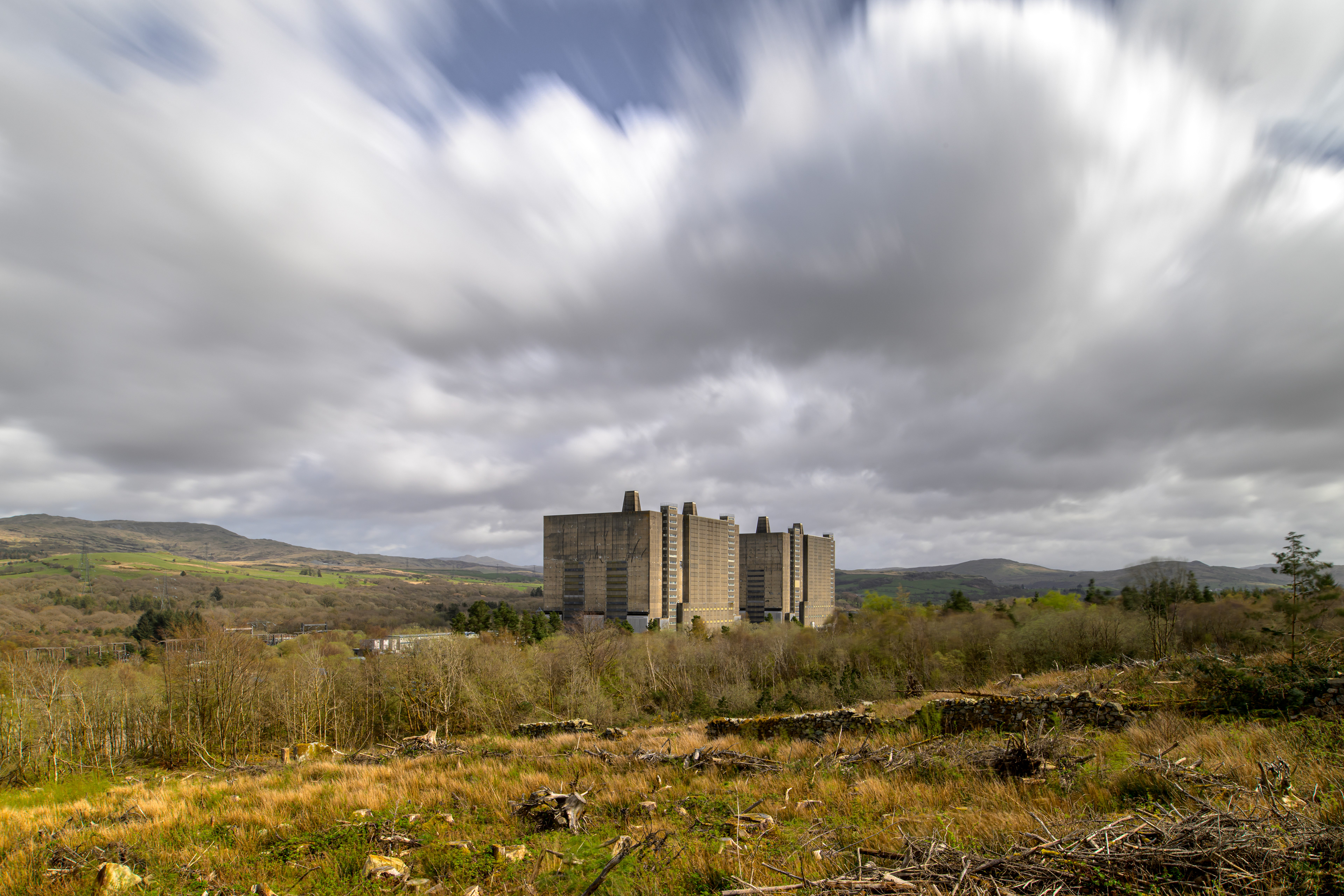 This is an image of the former Trawsfynydd Power Station in Snowdonia, North Wales. The architect was Sir Basil Spence. The site is a former MAGNOX Nuclear Power Station, and the surrounding landscape is by Dame Sylvia Crowe.