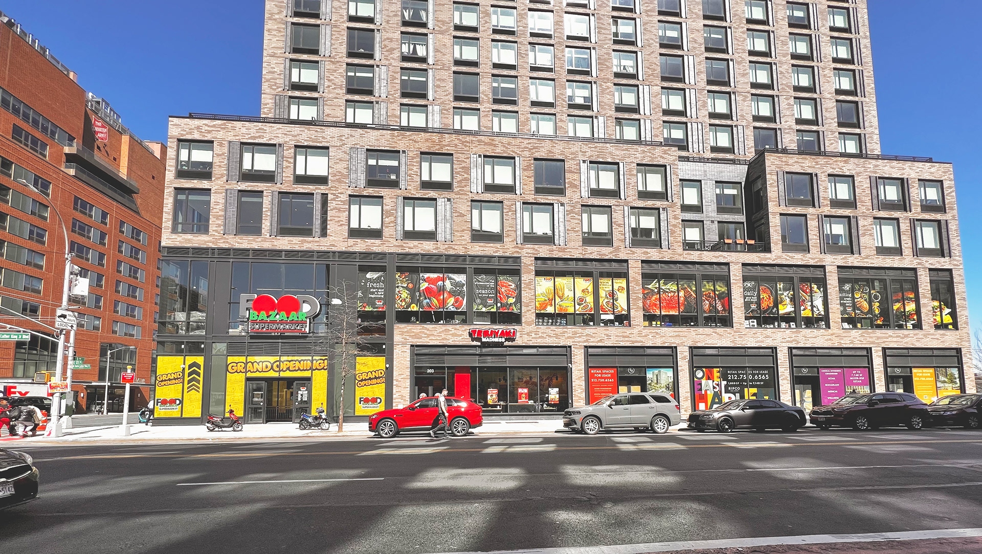 CUSTOM BRANDED SIGNAGE (Cohesive design with marketing package — Along Third Avenue, Harlem)