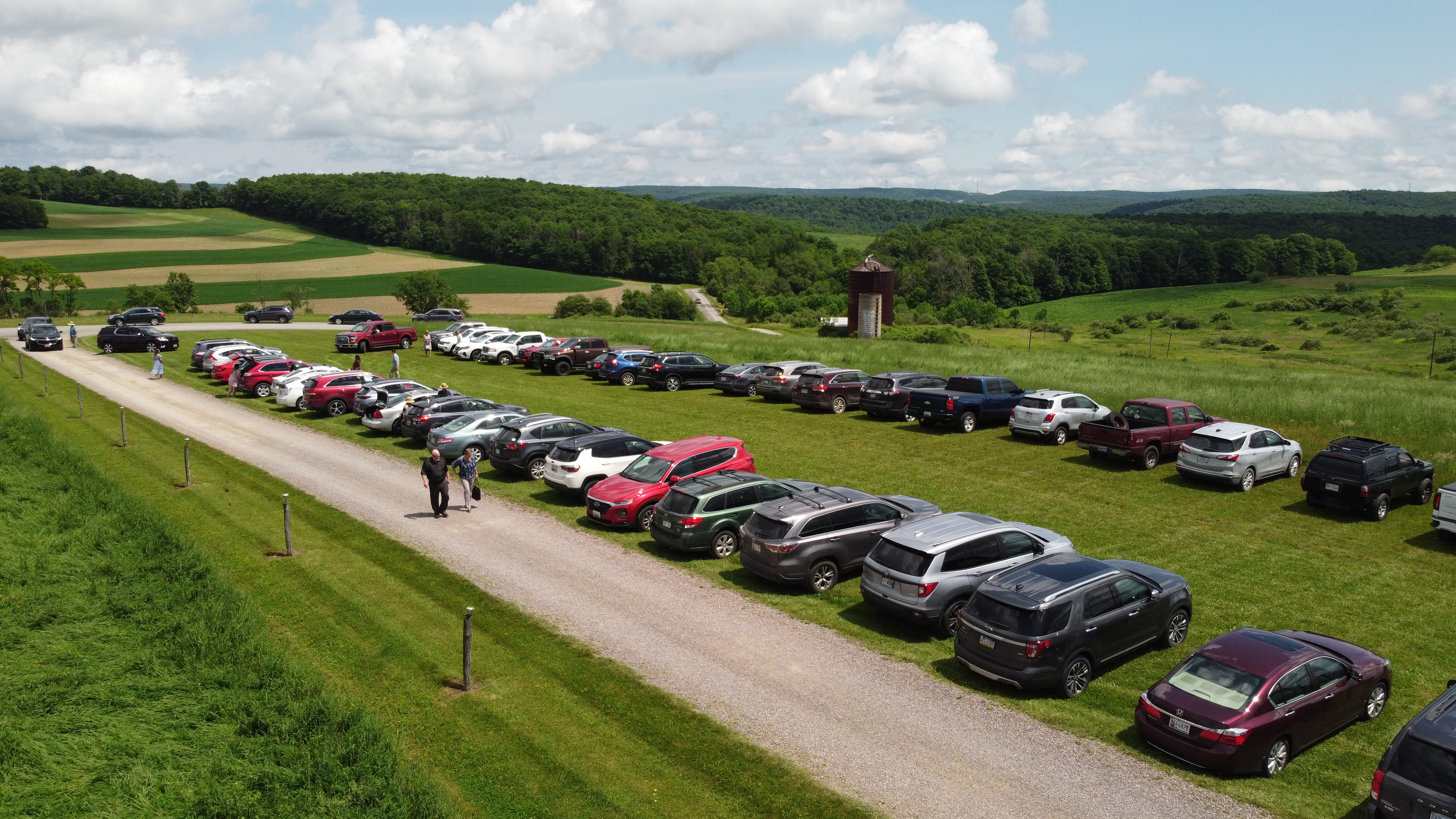 Parking along driveway.
