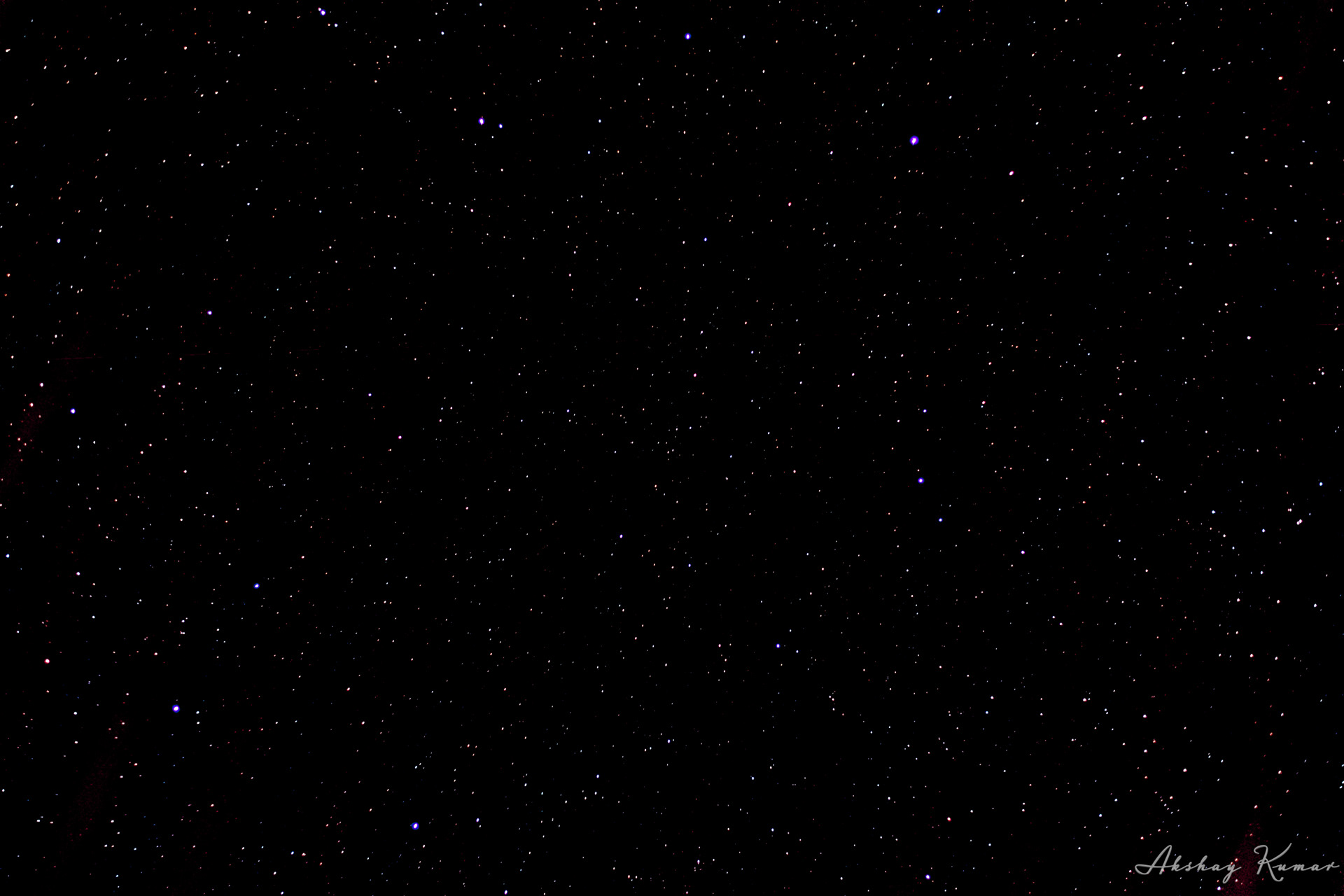 Close view of Leo constellation in night sky. Brightest stars in the frame include 60Leo, 31Leo, ρLeo, γ2Leo, ηLeo, Adhafera (ζLeo),Chort (θLeo), Chertan, Algieba (γ1Leo), Zosma (δLeo), Regulus αLeo). Darting horizontally across the constellation is the artifical satellite GLOBSTAR M004.