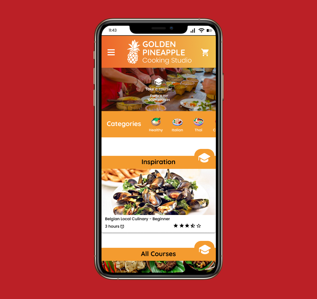 Courses page (Mobile)