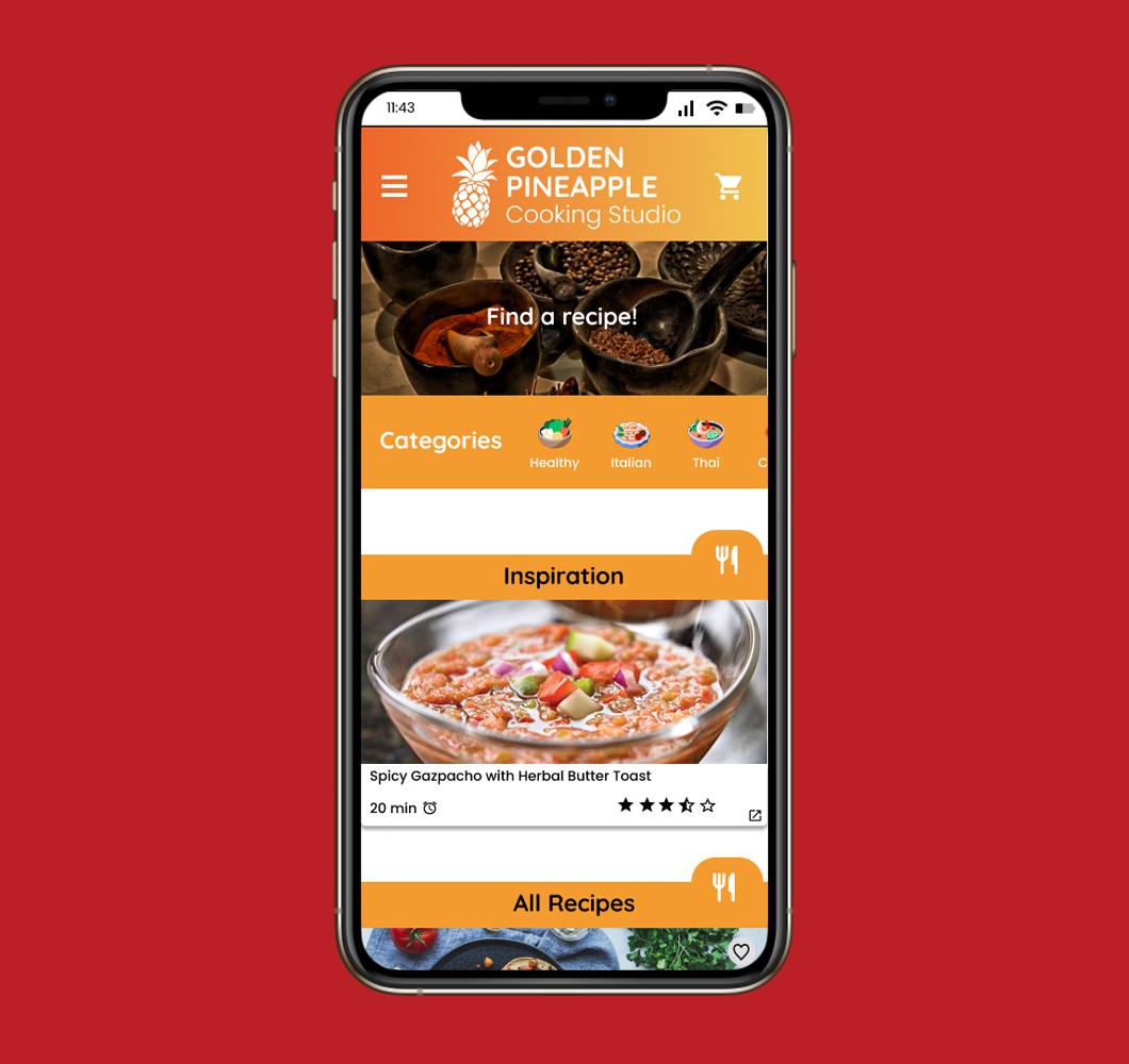 Recipes page (Mobile)