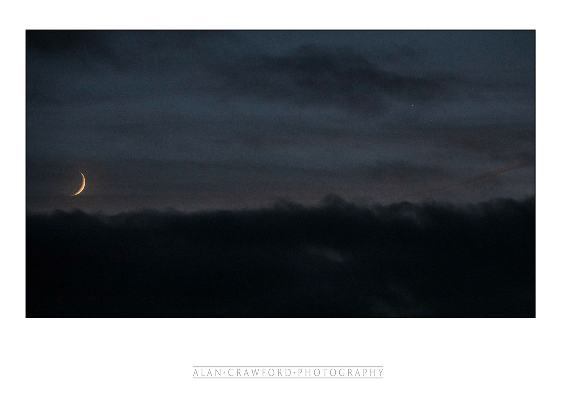 The moon and Saturn and Jupiter (both far right)