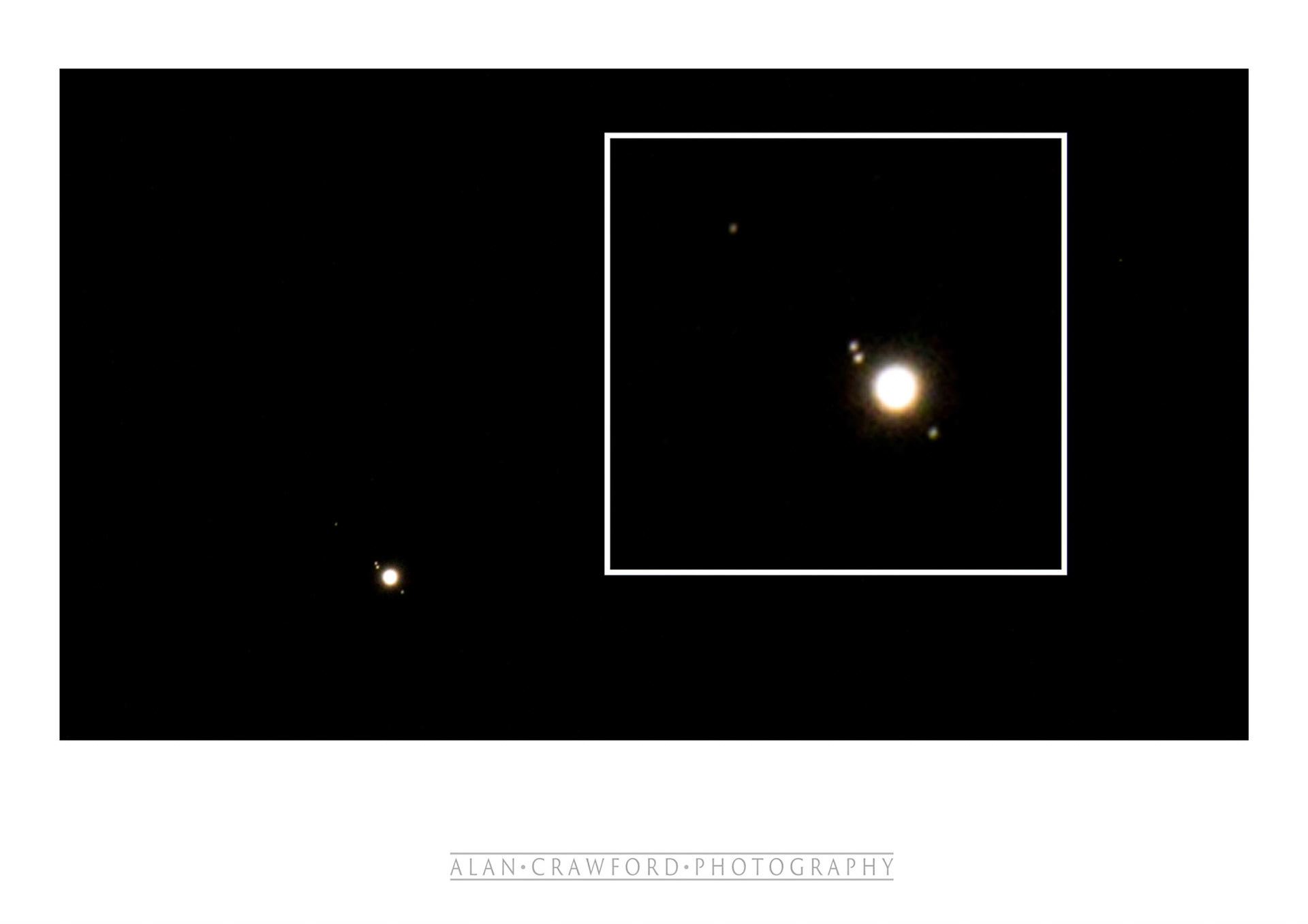 Jupiter and 4 of its moons