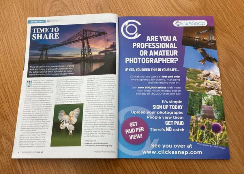 image of a clickasnap magazine article