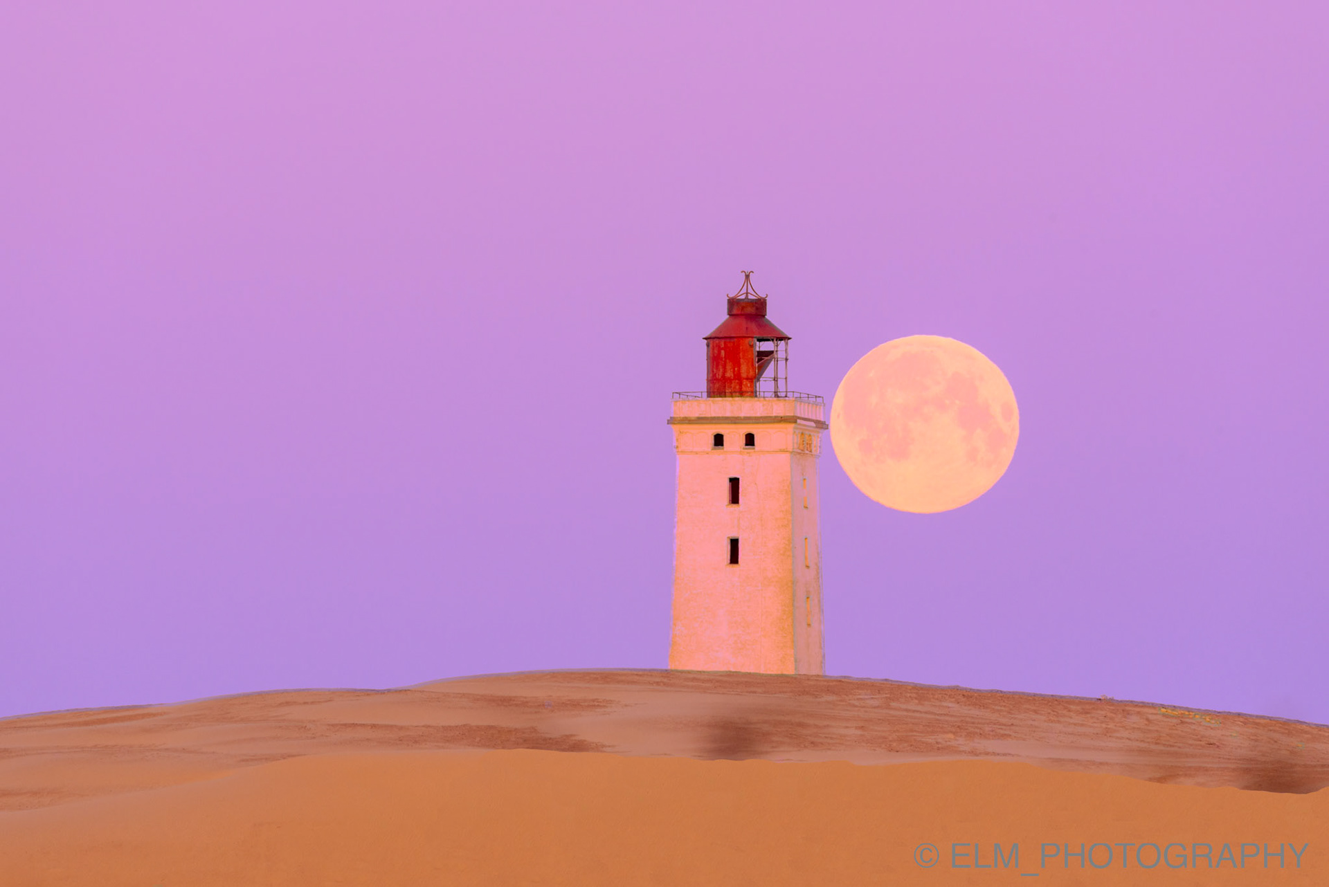 Moonset at Sunrise Rubjerg Knude Fyr Lønstrup Denmark April 2021