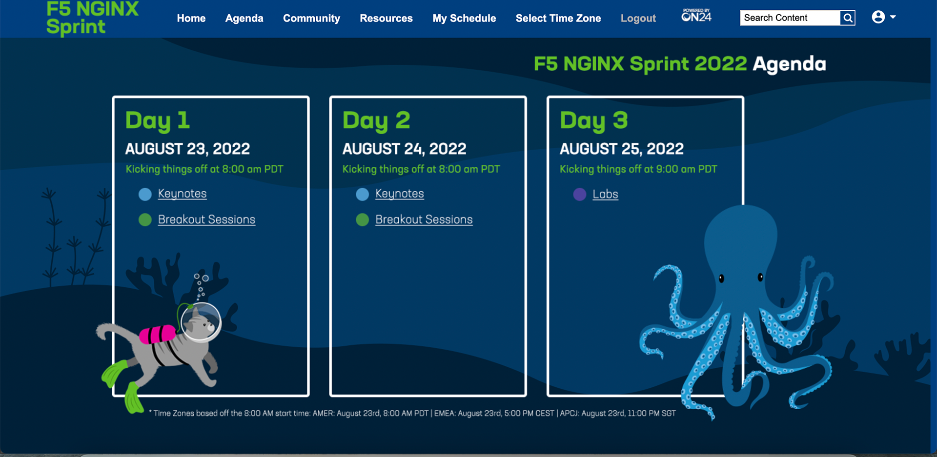 F5 NGINX Sprint 2022 VC Agenda Page
