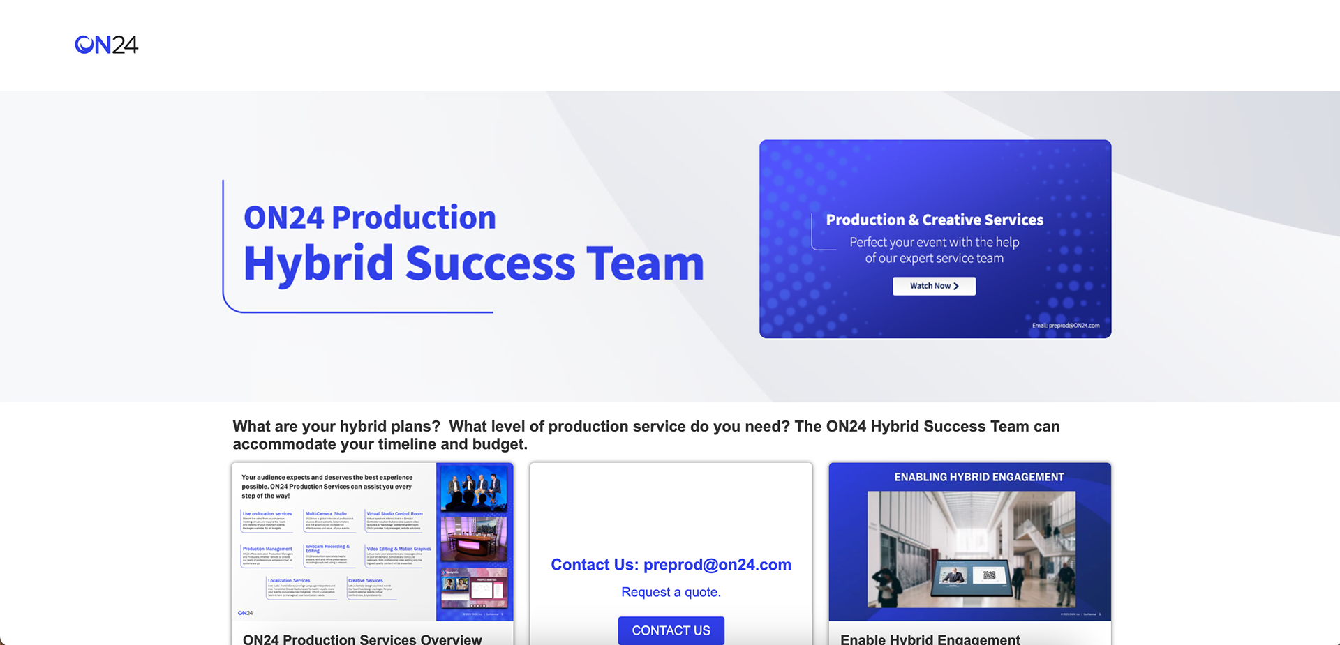 ON24 Production Hybrid Success Team Target Page