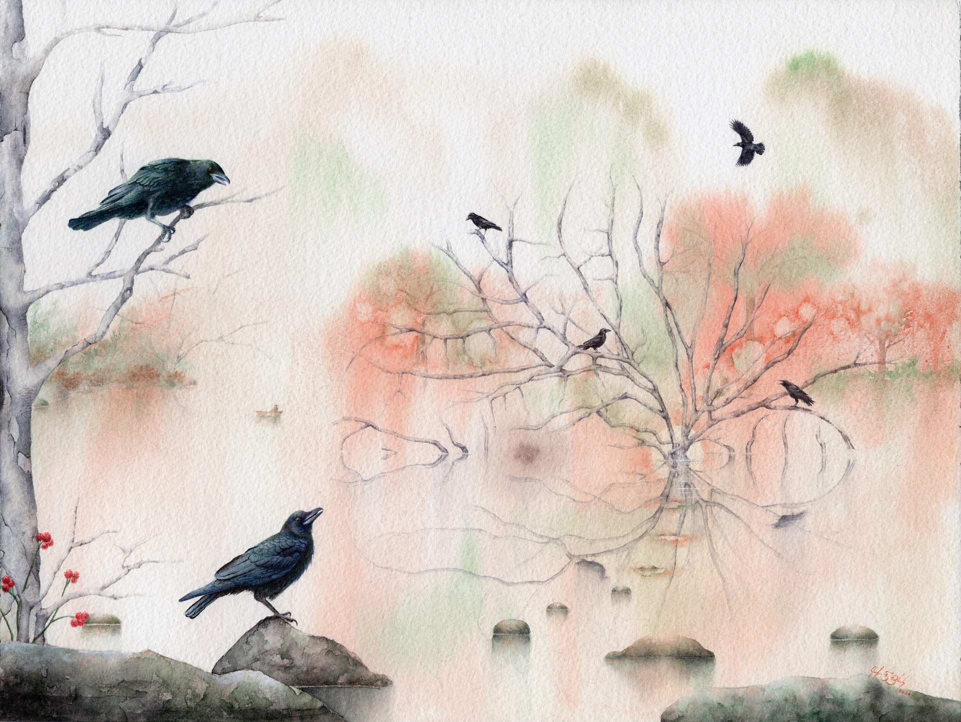 West Nile virus-associated chorioretinitis - Watercolor, 2024