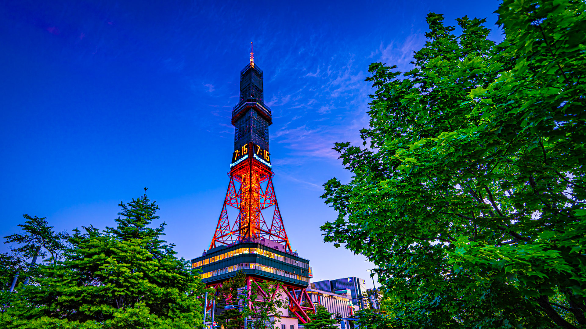 Sapporo tv tower at dusk