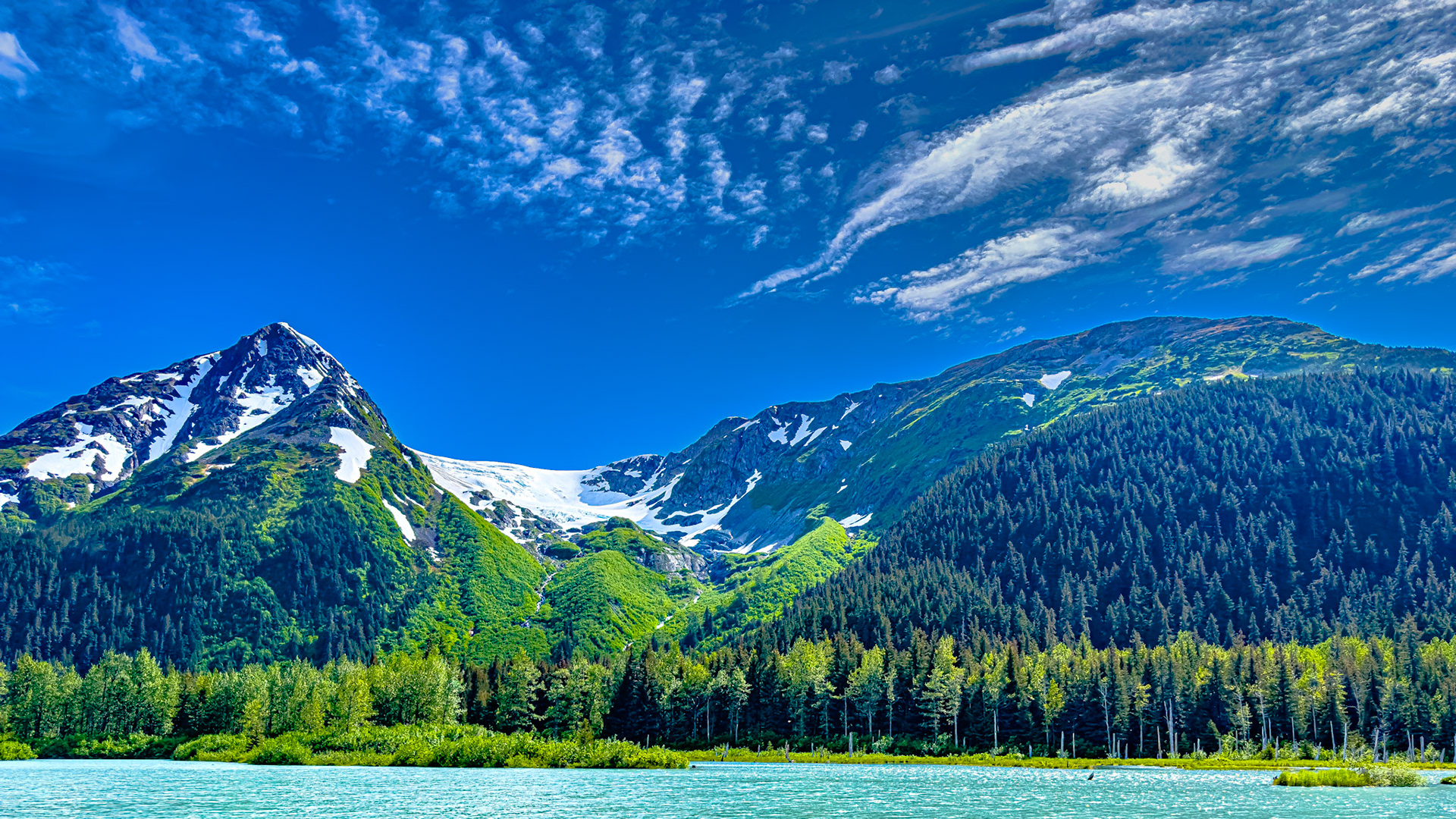 Portage Lake and Mountains