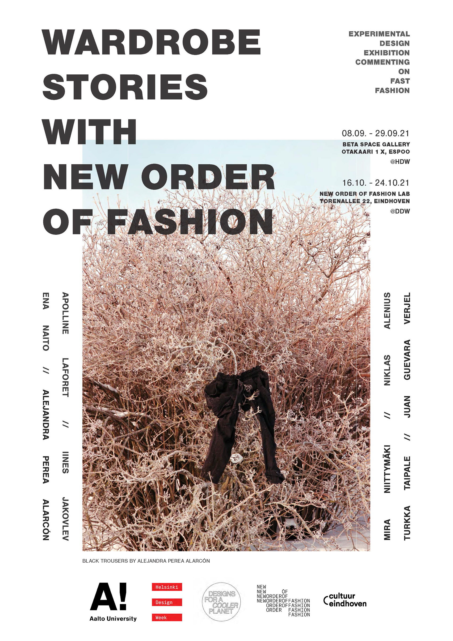 An exhibition poster for Wardrobe Stories designed together with Mira Niittymäki