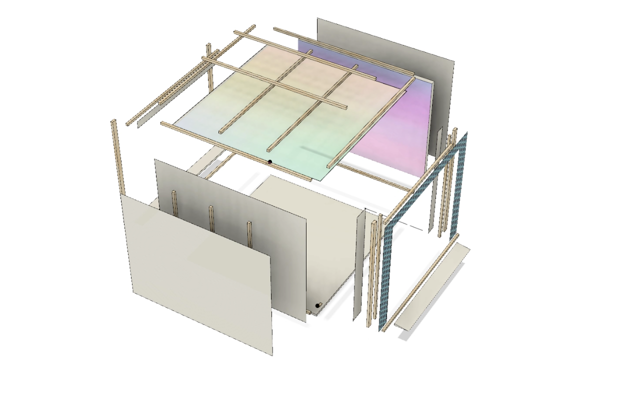 Exploded view on the structure