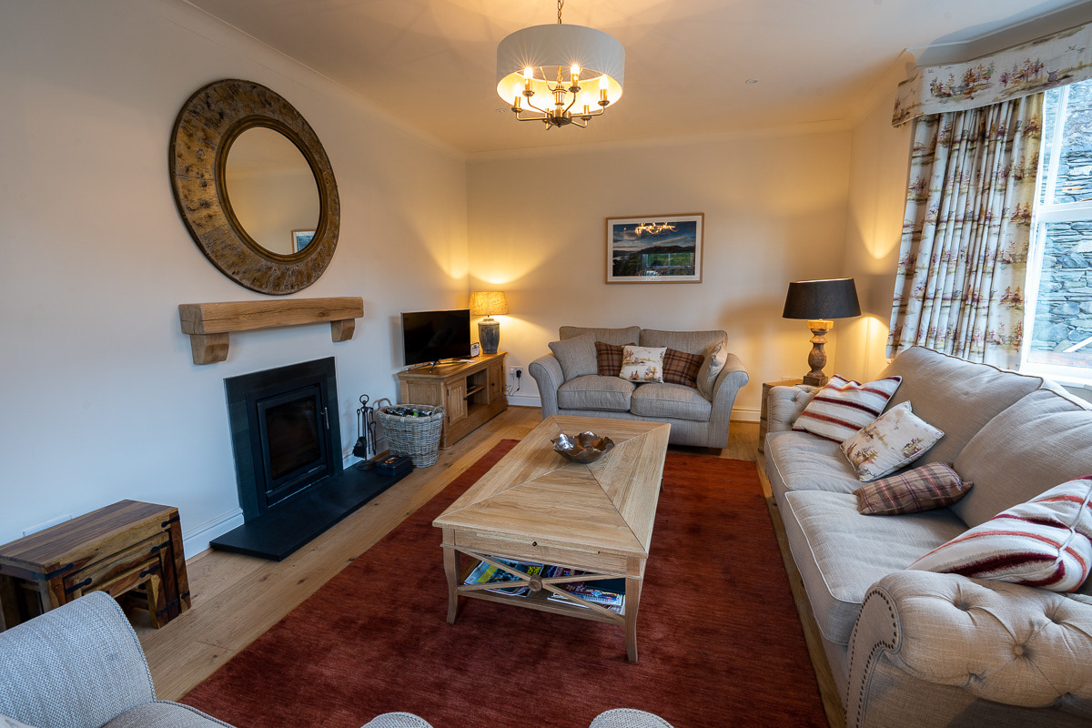 Main sitting room with wood burning stove