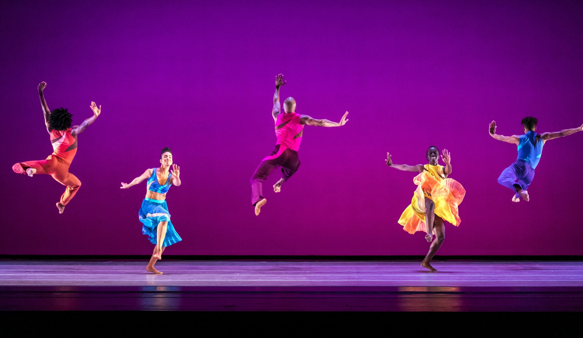 From left, Chalvar Monteiro, Belén Indhira Pereyra, Jeroboam Bozeman, Yazzmeen Laidler and Daniel Harder in the premiere of Darrell Grand Moultrie’s “Ounce of Faith.”Credit...Rachel Papo for The New York Times
