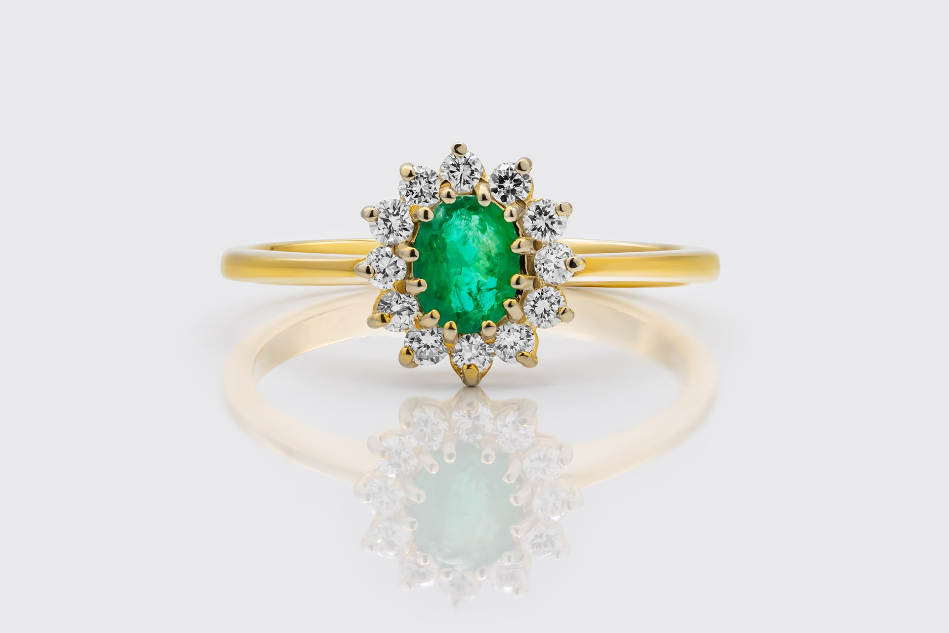 Emerald Diamond Engagement Ring