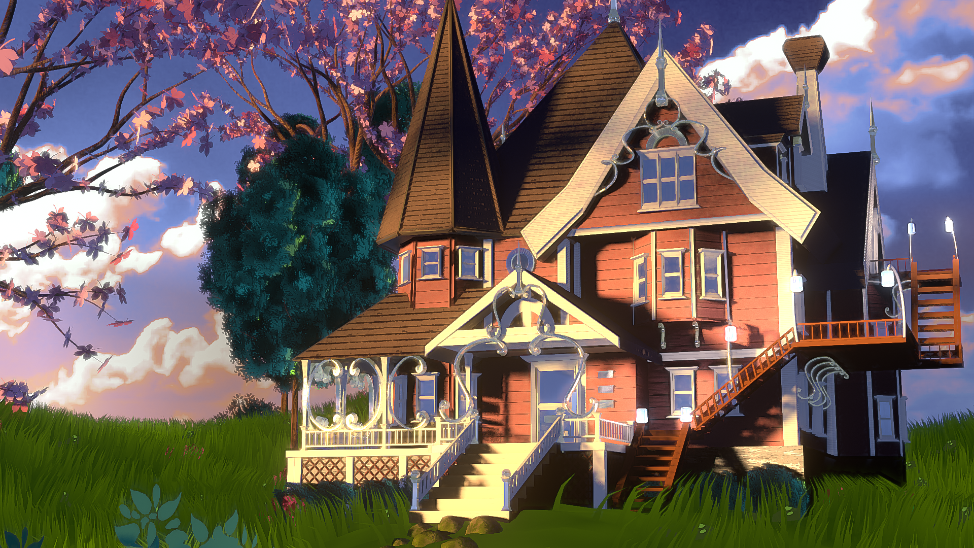HDRI lighting based on a CC0 HDRI from Poly Haven; further modified with custom shader nodes