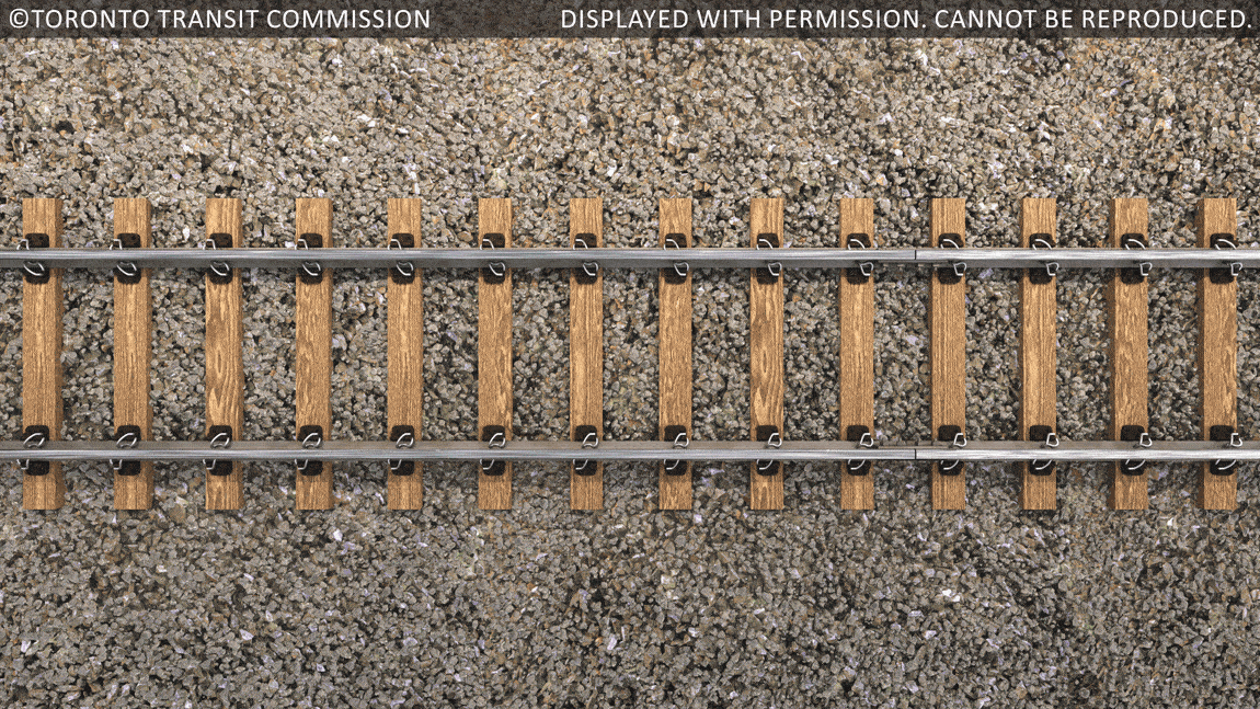 RAIL LIFTING & TAMPING (©TTC) : An example of proper rail lifting and tamping procedures.