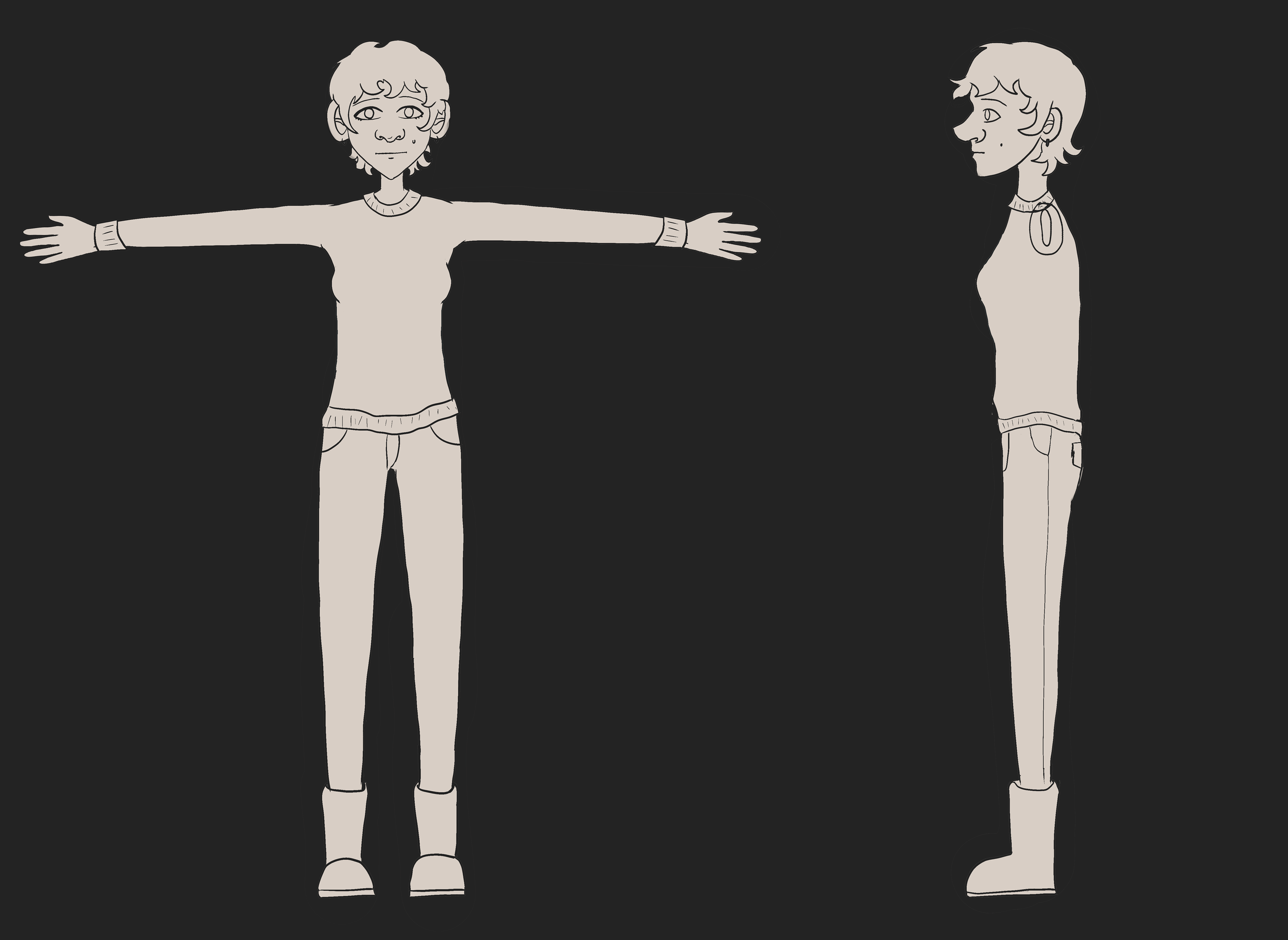 Alex Skizze in T-Pose