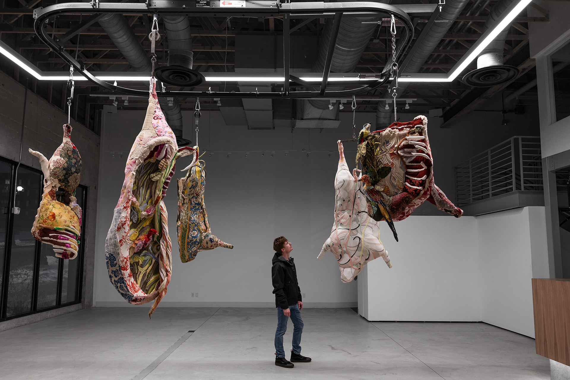 "Mesmerizing Flesh" 2023 | Kinetic Installation | Discarded textiles