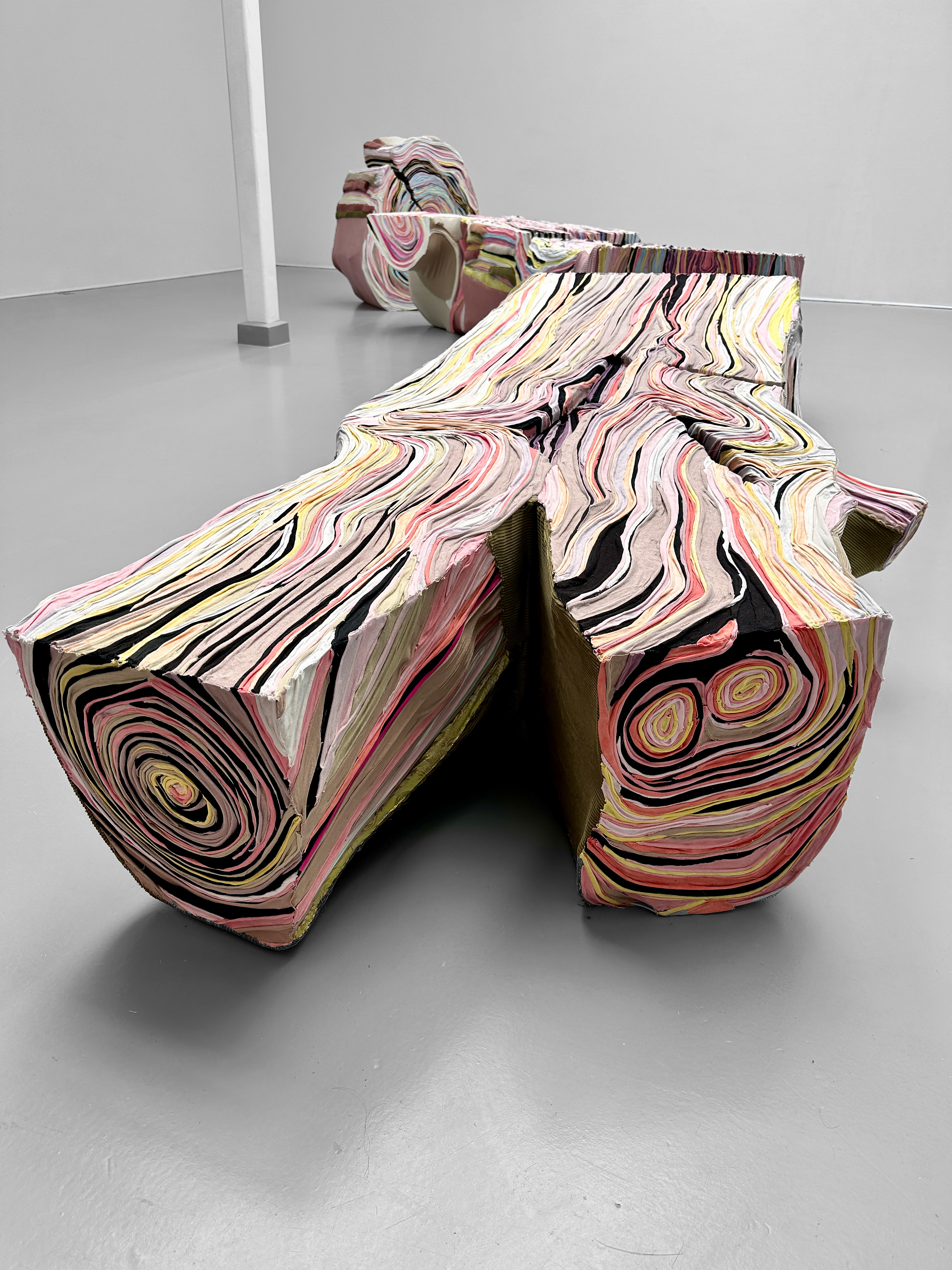 "Second Skin" 2025 (Detail) | Discarded textiles | 33.9 x 6.6 x 2.7 ft.