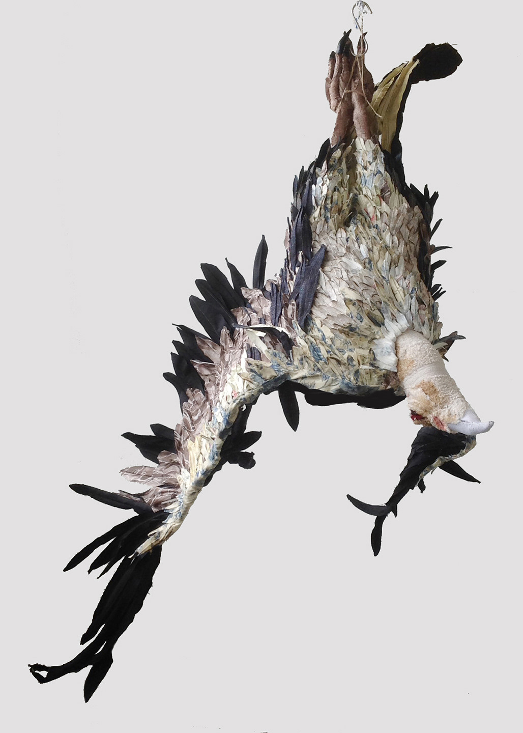 "Big Vulture (Condor)" 2025 (Detail) | Discarded textiles | 52 x 86 x 53 in.