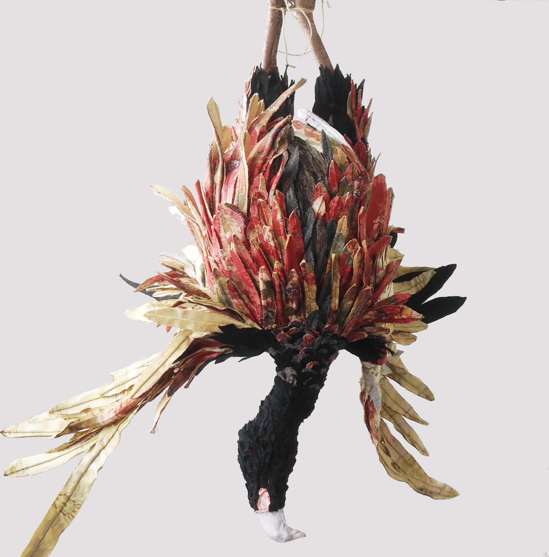 "Turkey Vulture" 2016 (Detail)  | Discarded Clothing, Discarded Upholstery Fabric | 39 x 60 x 48 in.