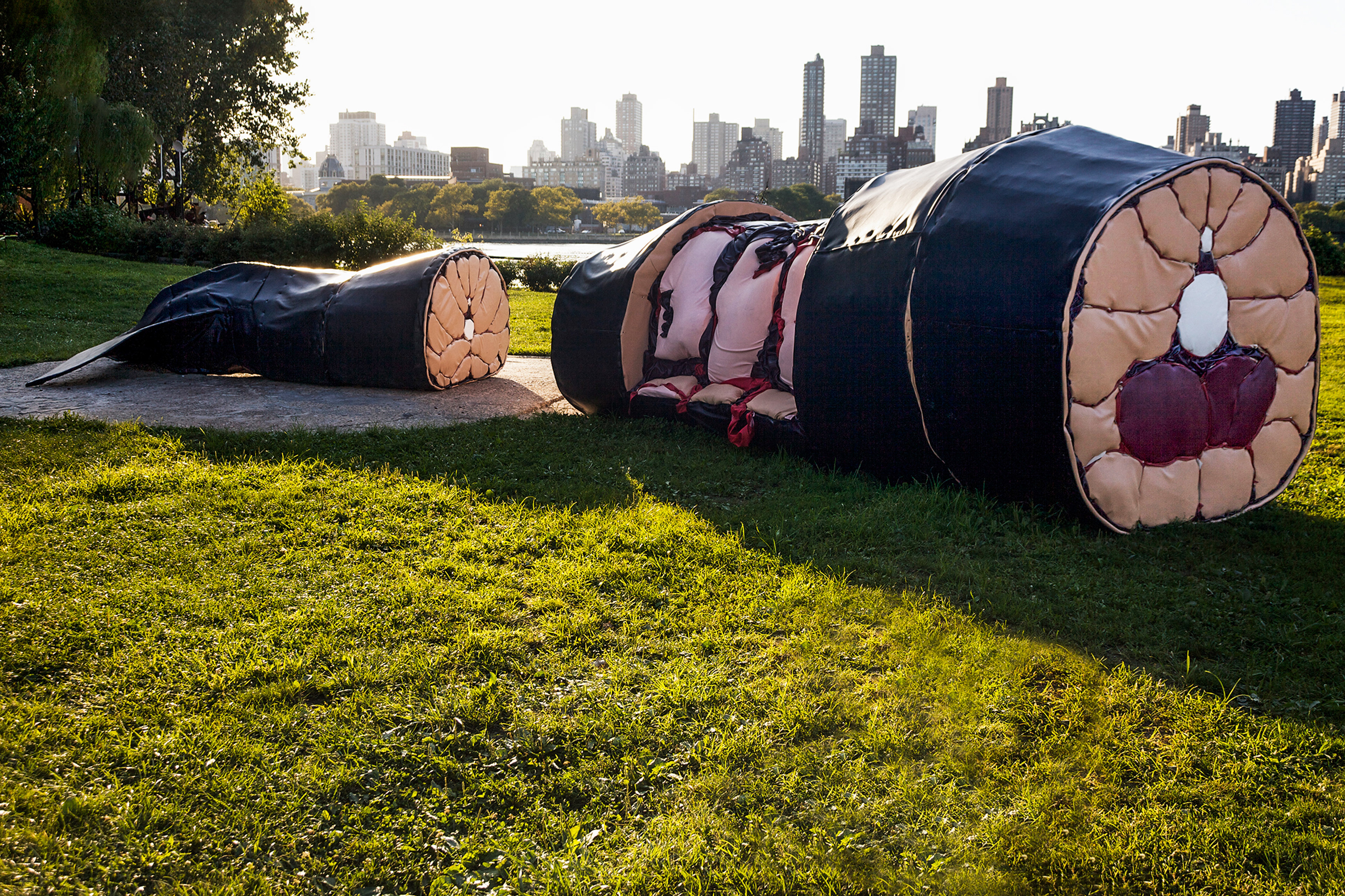 "The Persistence of Agony" 2009 (Installation View) | Wood, vinyl, foam | Socrates Sculpture Park, Queens, NY 