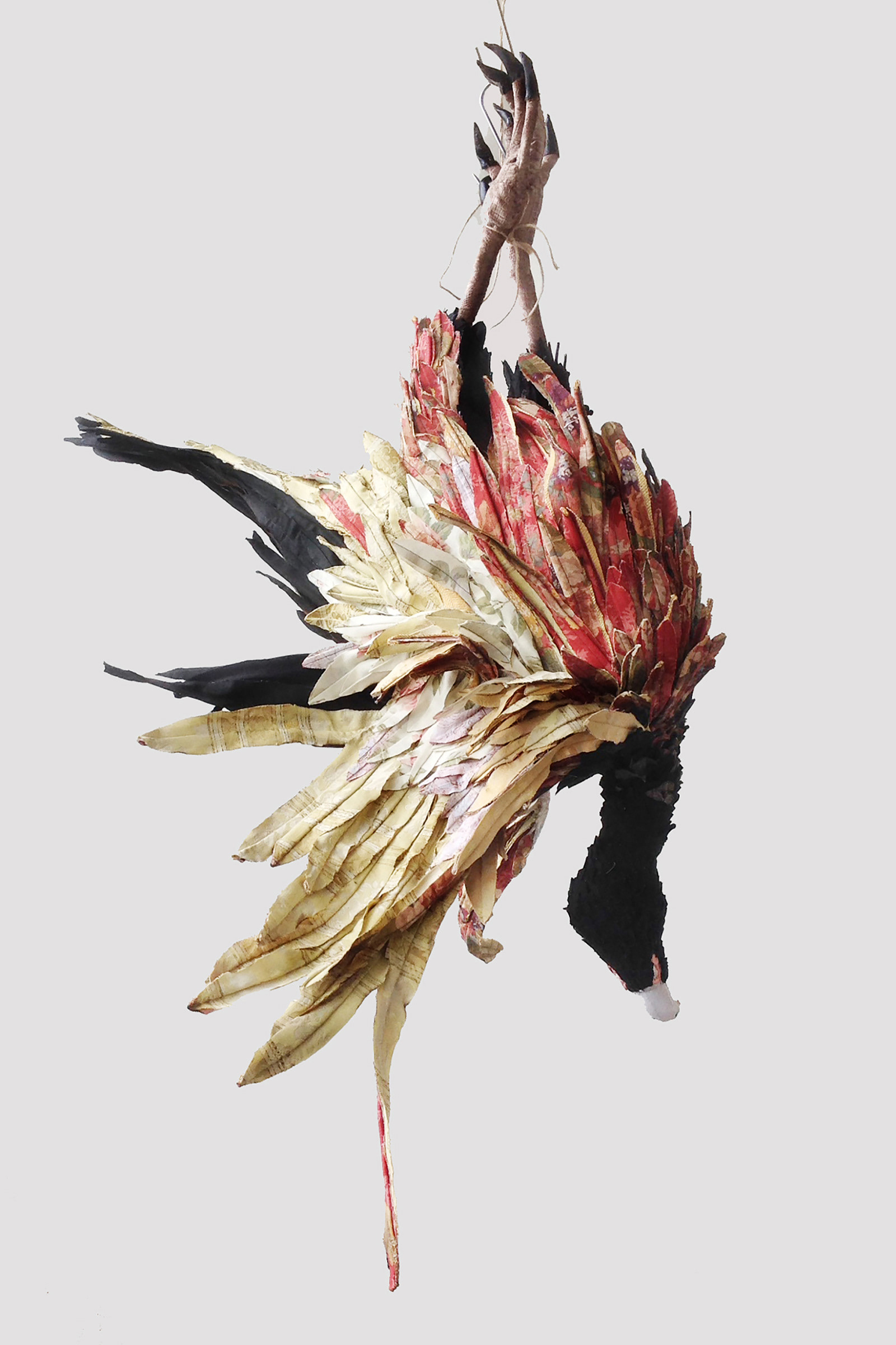 "Turkey Vulture" 2016  | Discarded Clothing, Discarded Upholstery Fabric | 39 x 60 x 48 in.