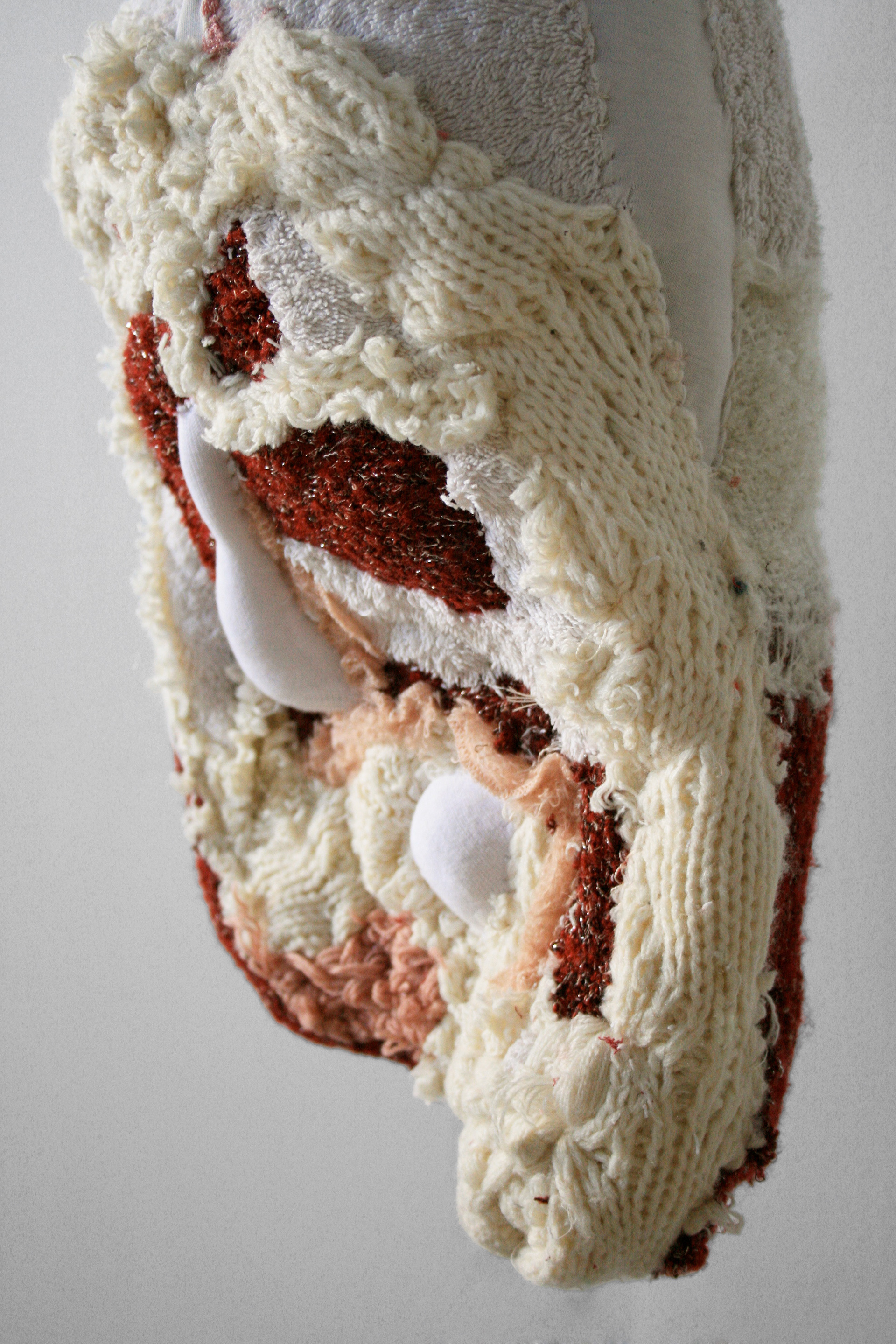 "Elegy" 2009 (Detail)  | Discarded Clothing, Metal Hooks, Chains | 24 x 9.5 x 8.5 in.