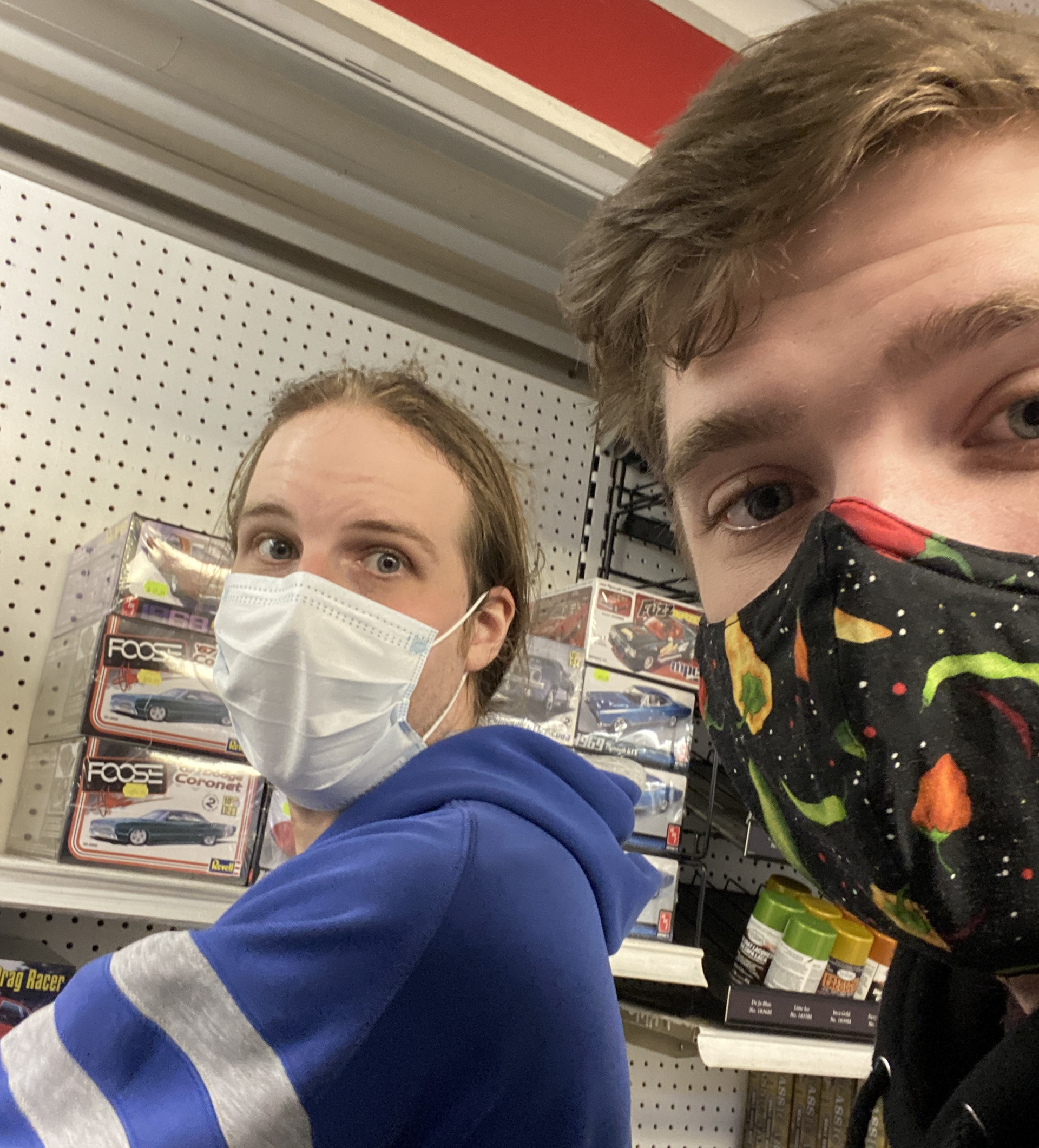 Brian & Dylan in 2021 shopping for model car things!