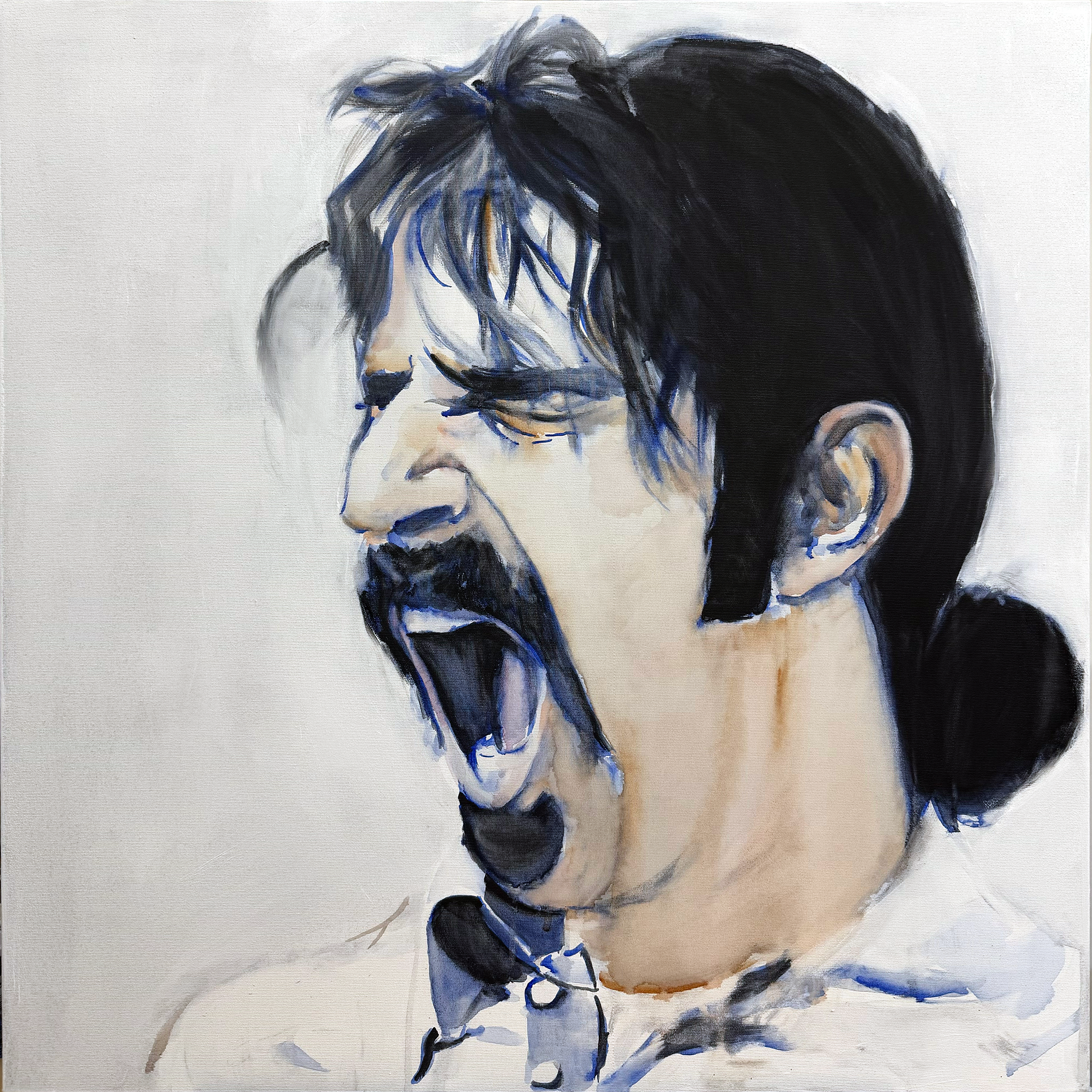Frank Zappa Watercolor on canvas 80x80cm 2026 