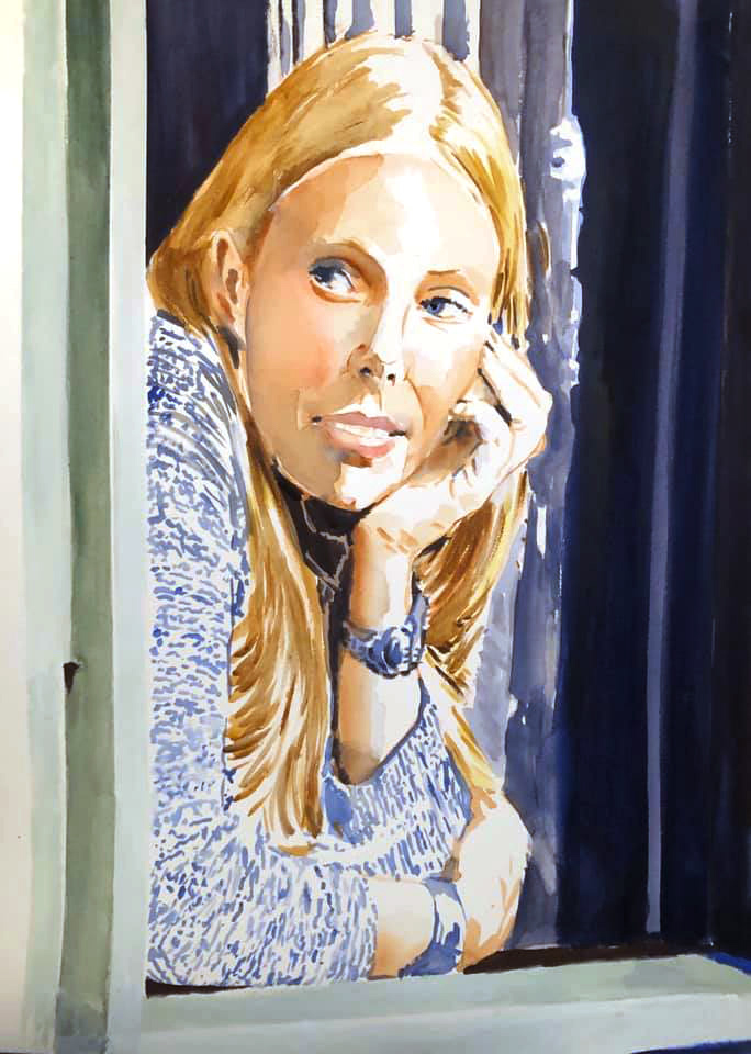 Joni Mitchell  - Watercolor on paper 55x75