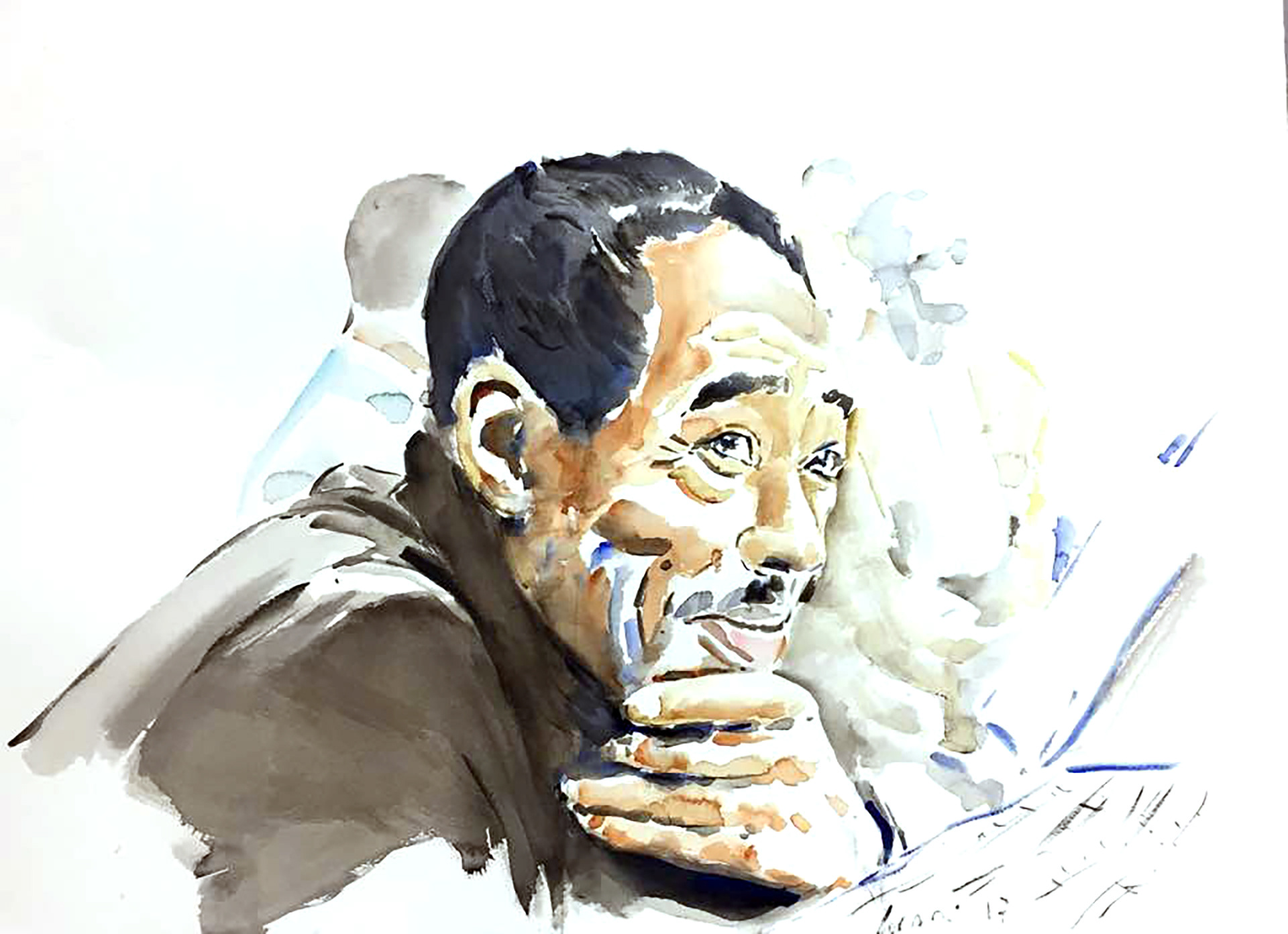 Duke Ellington - Watercolor on paper 75x55cm