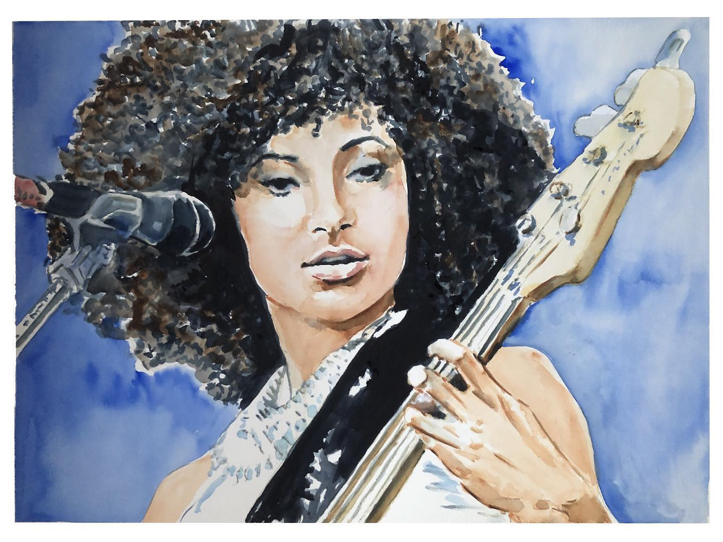 Esperanza Spalding - Watercolor on paper 75x55cm