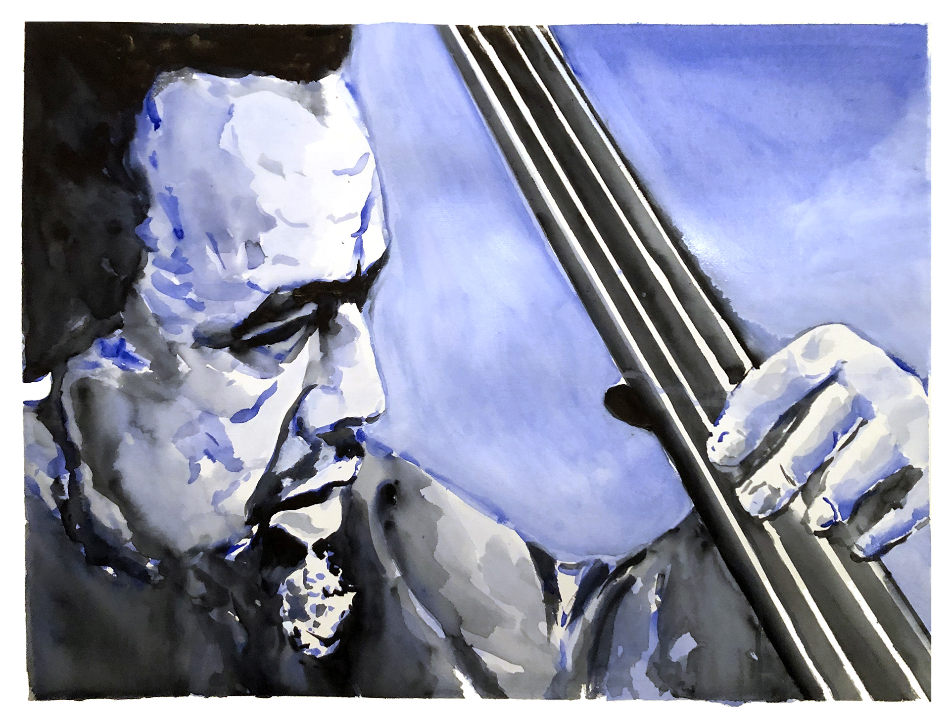 Mingus  - Watercolor on paper 75x55cm