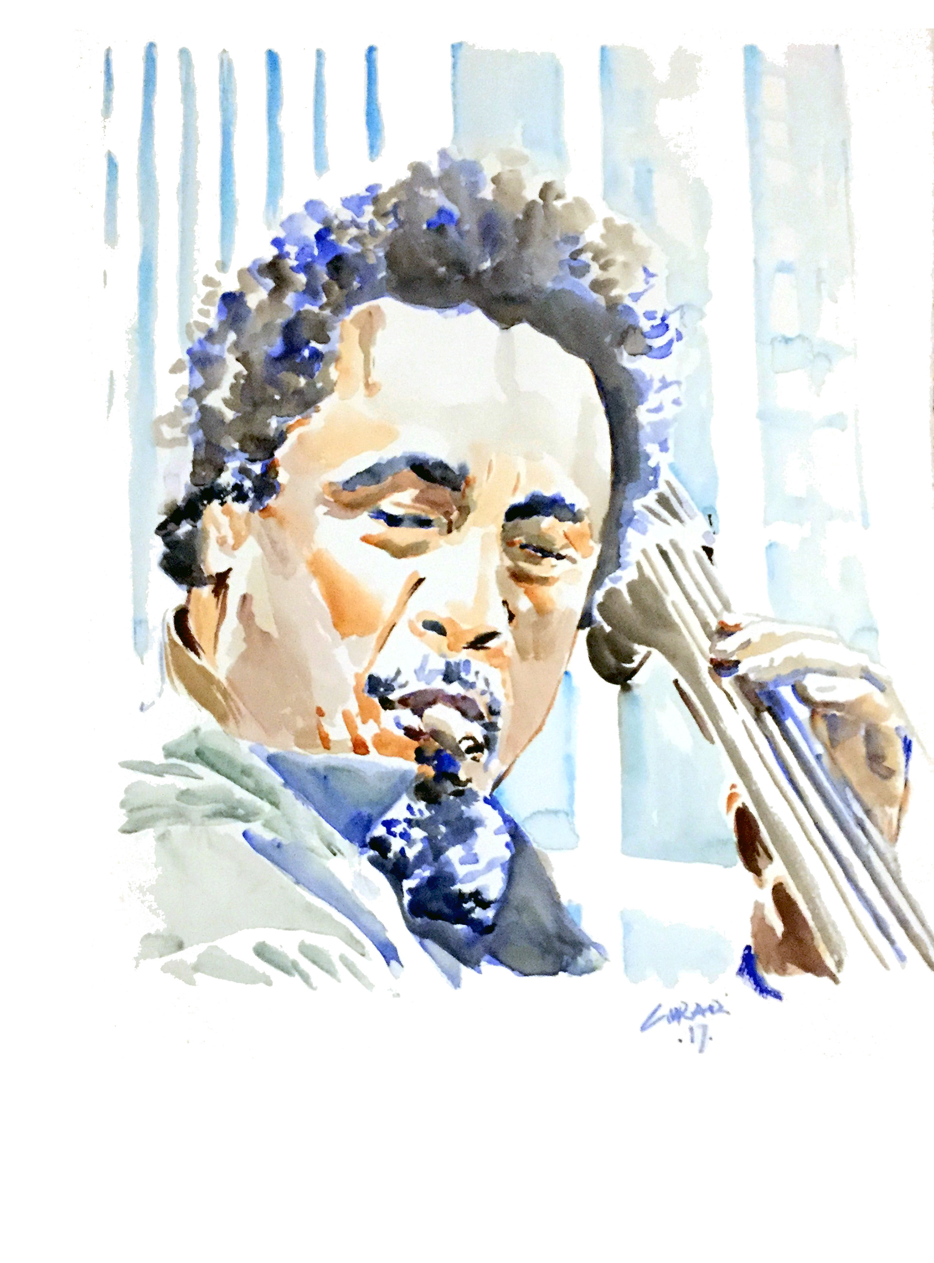 Charles Mingus  - Watercolor on paper 55x75