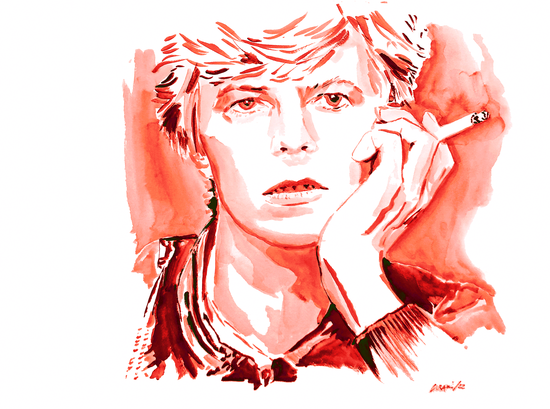 My David Bowie - Watercolor on paper 75x55cm