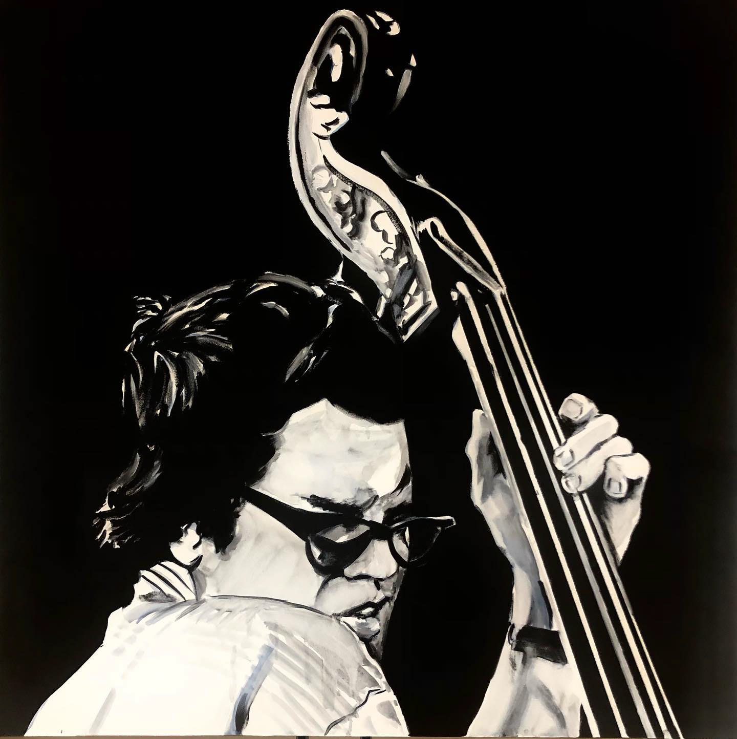 Charlie Haden - Oil on canvas 100x100cm